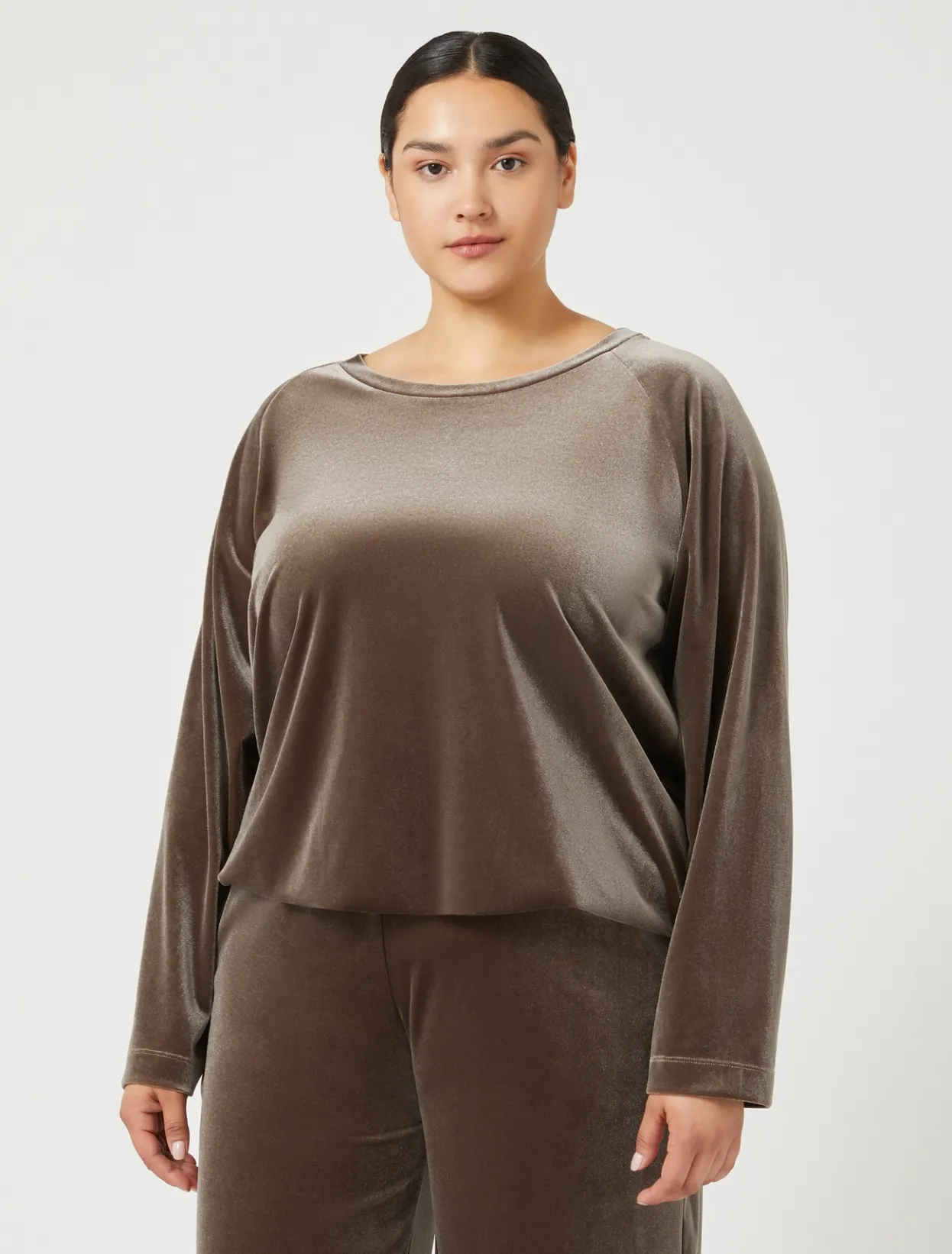 Tops & T-Shirts | Tops & T-Shirts | Marina Rinaldi Stretch chenille sweatshirt STONE