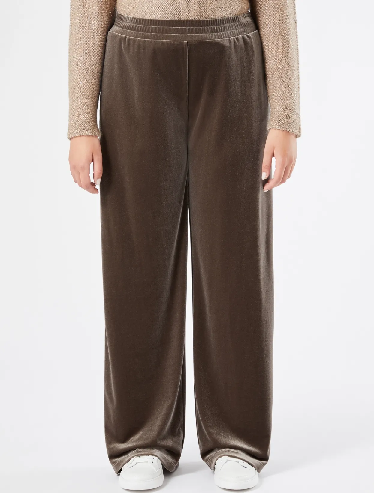 Trousers & Jeans | Trousers & Jeans | Marina Rinaldi Stretch chenille trousers STONE