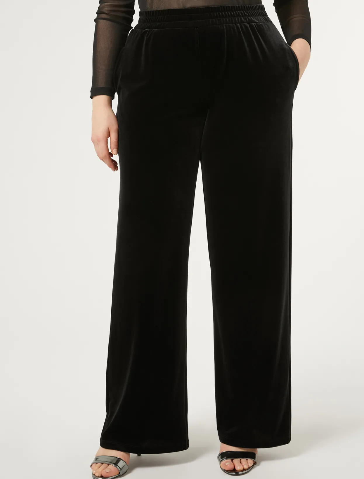 Trousers & Jeans | Trousers & Jeans | Marina Rinaldi Stretch chenille trousers BLACK