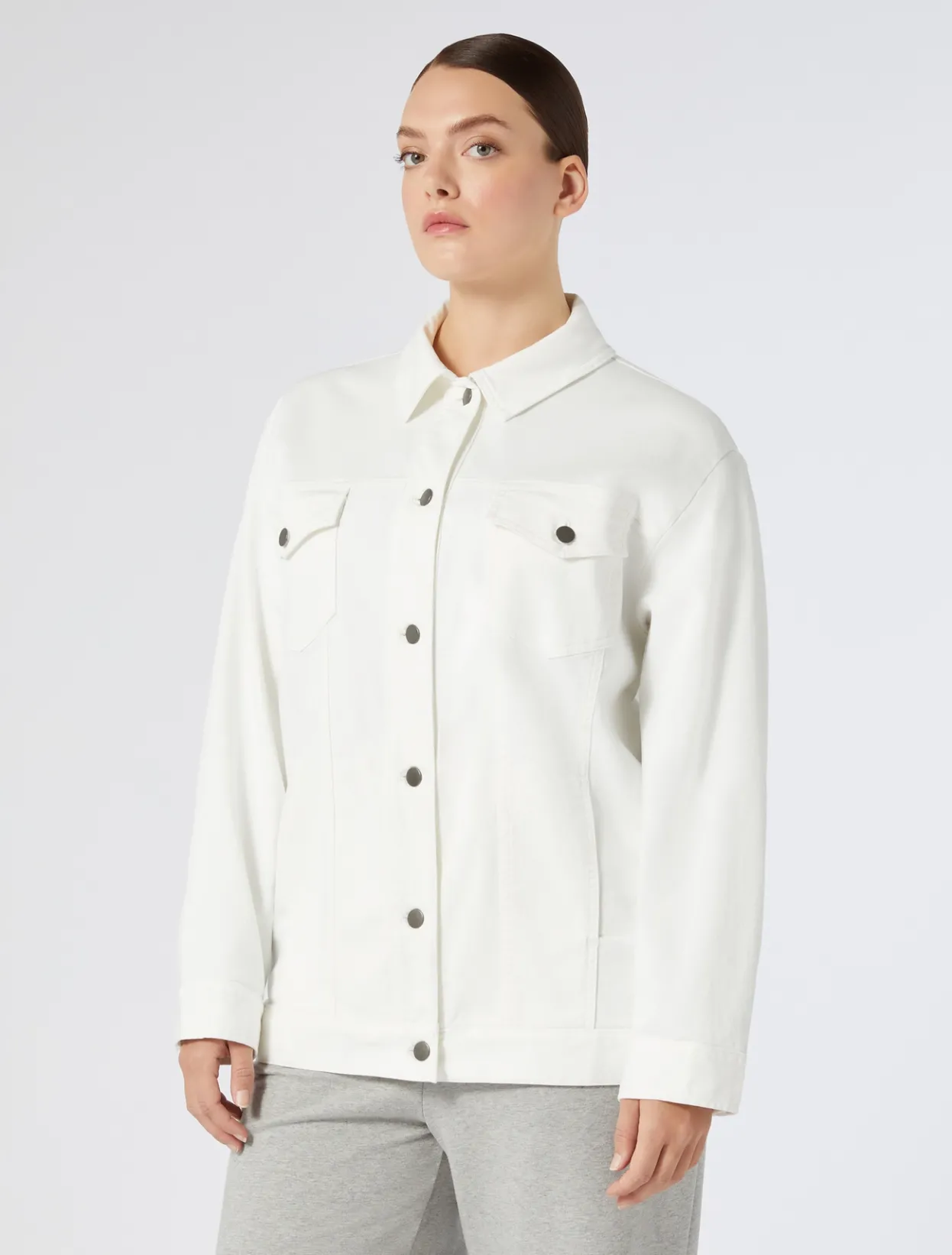 Jacket & Blazers | Jacket & Blazers | Marina Rinaldi Stretch cotton bull denim jacket WHITE