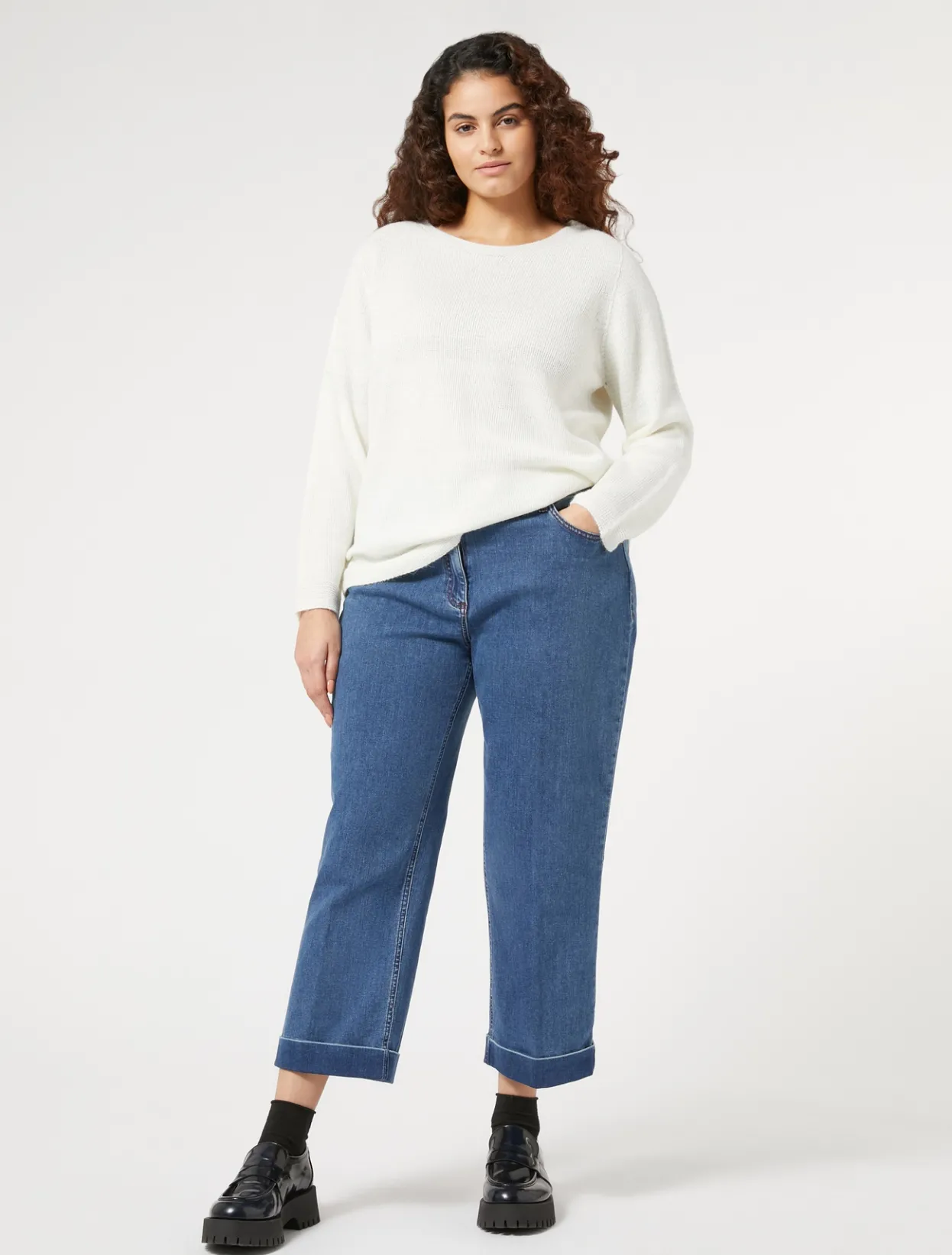 Trousers & Jeans | Trousers & Jeans | Marina Rinaldi Stretch cotton denim jeans BLUEJEANS