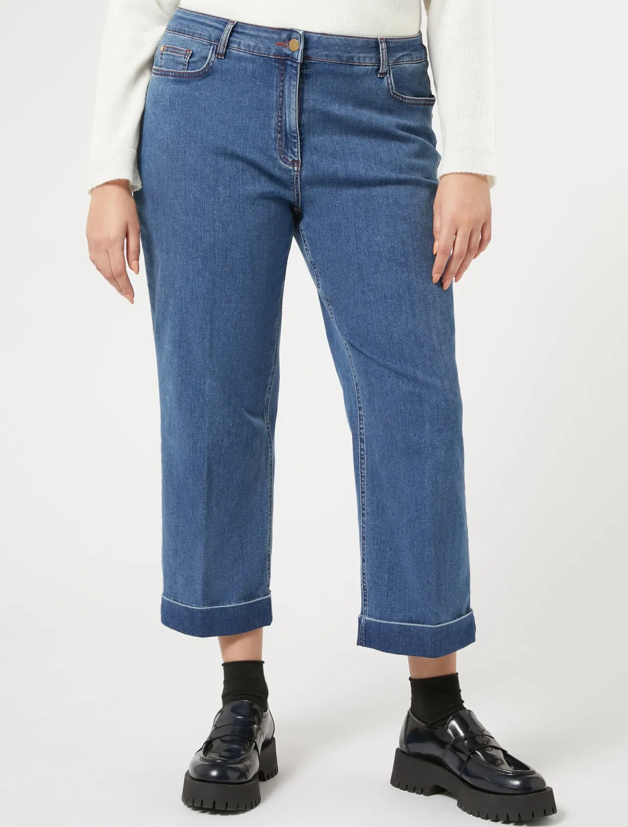 Trousers & Jeans | Trousers & Jeans | Marina Rinaldi Stretch cotton denim jeans BLUEJEANS