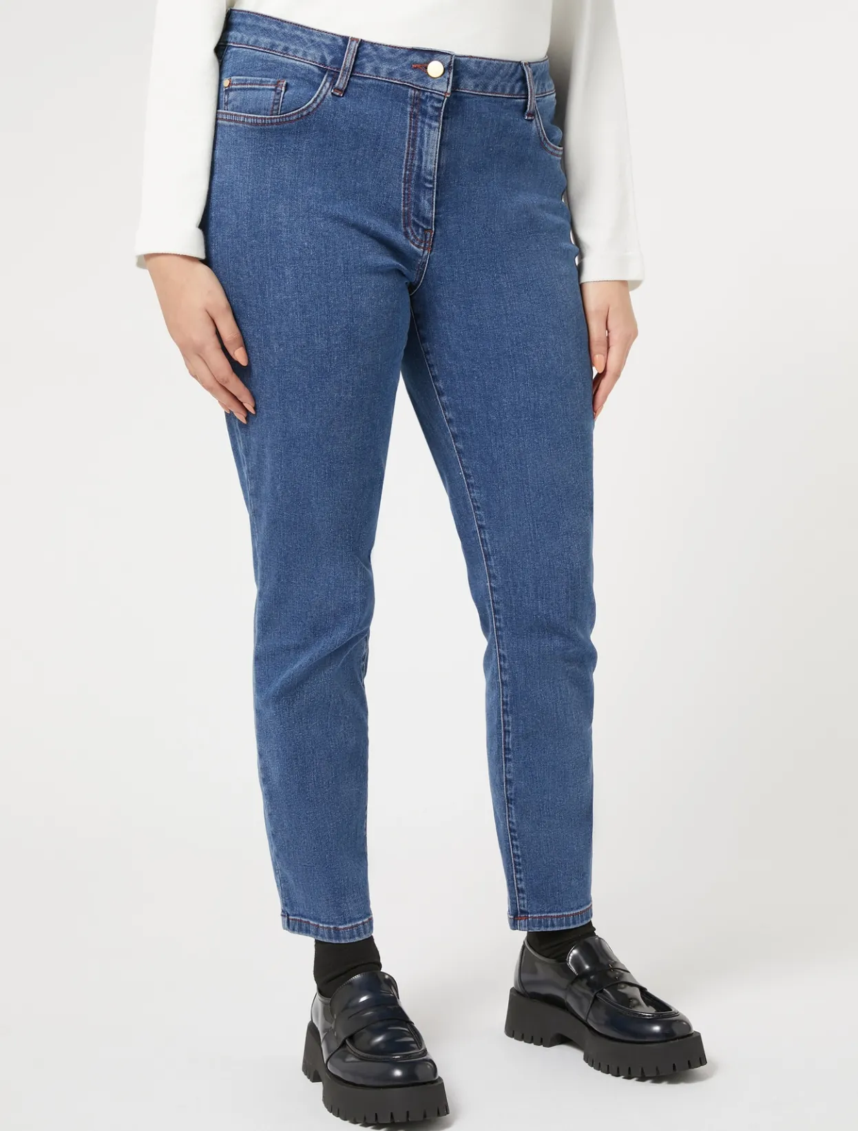 Trousers & Jeans | Trousers & Jeans | Marina Rinaldi Stretch cotton denim jeans BLUEJEANS