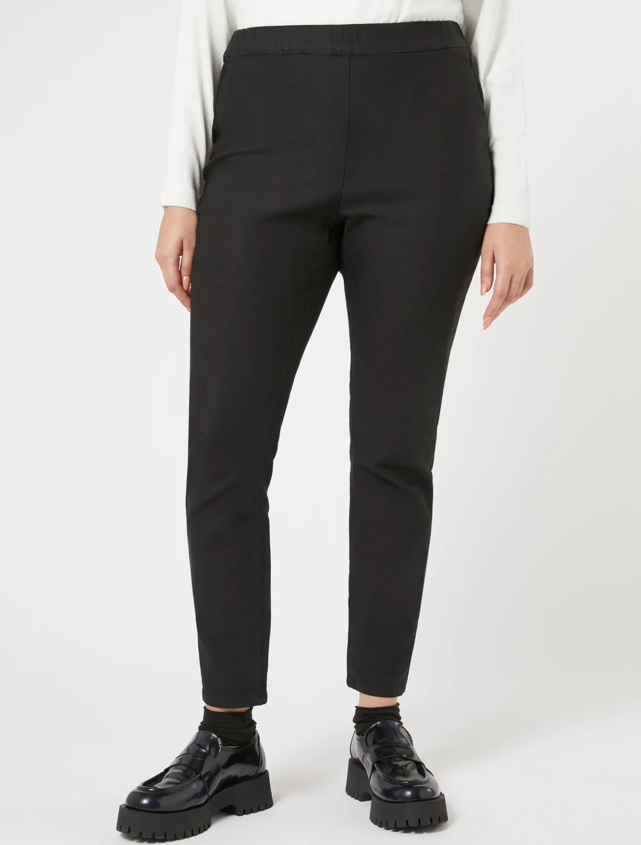 Trousers & Jeans | Trousers & Jeans | Marina Rinaldi Stretch cotton denim jeggings BLACK