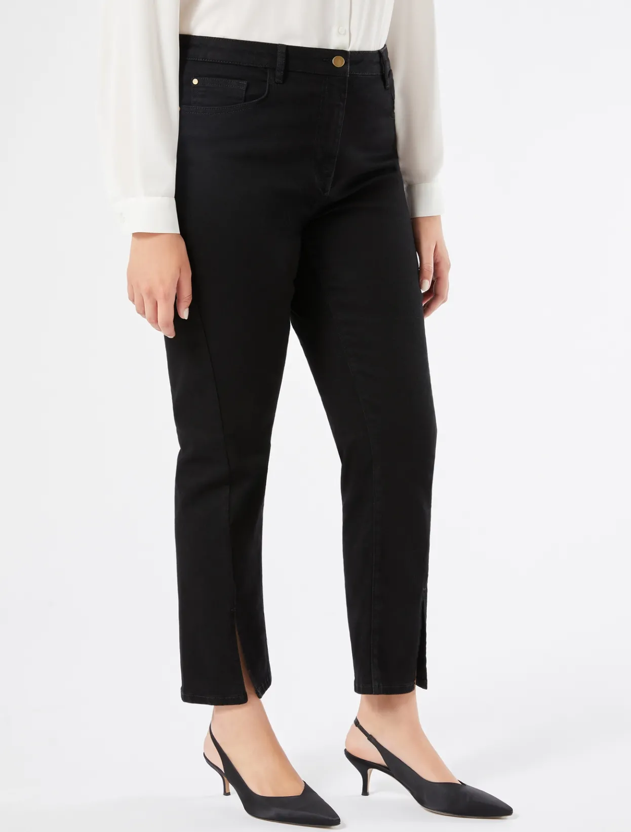 Trousers & Jeans | Trousers & Jeans | Marina Rinaldi Stretch cotton denim trousers BLACK