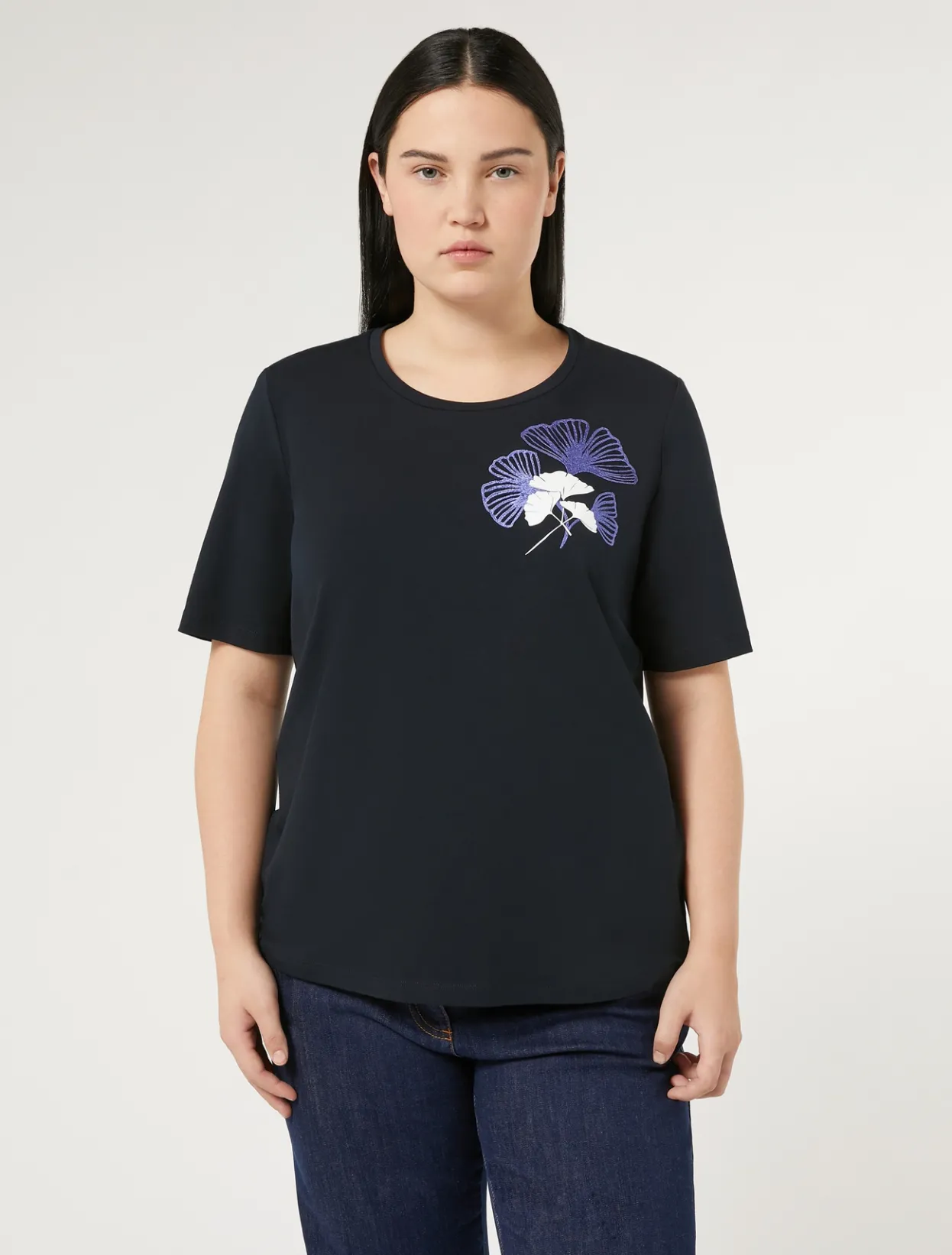 Tops & T-Shirts | Tops & T-Shirts | Marina Rinaldi Stretch cotton jersey T-shirt ULTRAMARINE