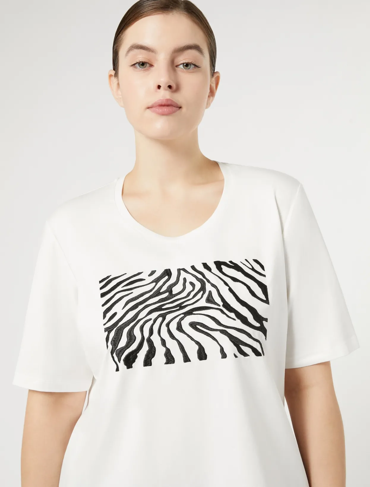 Tops & T-Shirts | Tops & T-Shirts | Marina Rinaldi Stretch cotton jersey T-shirt WHITE