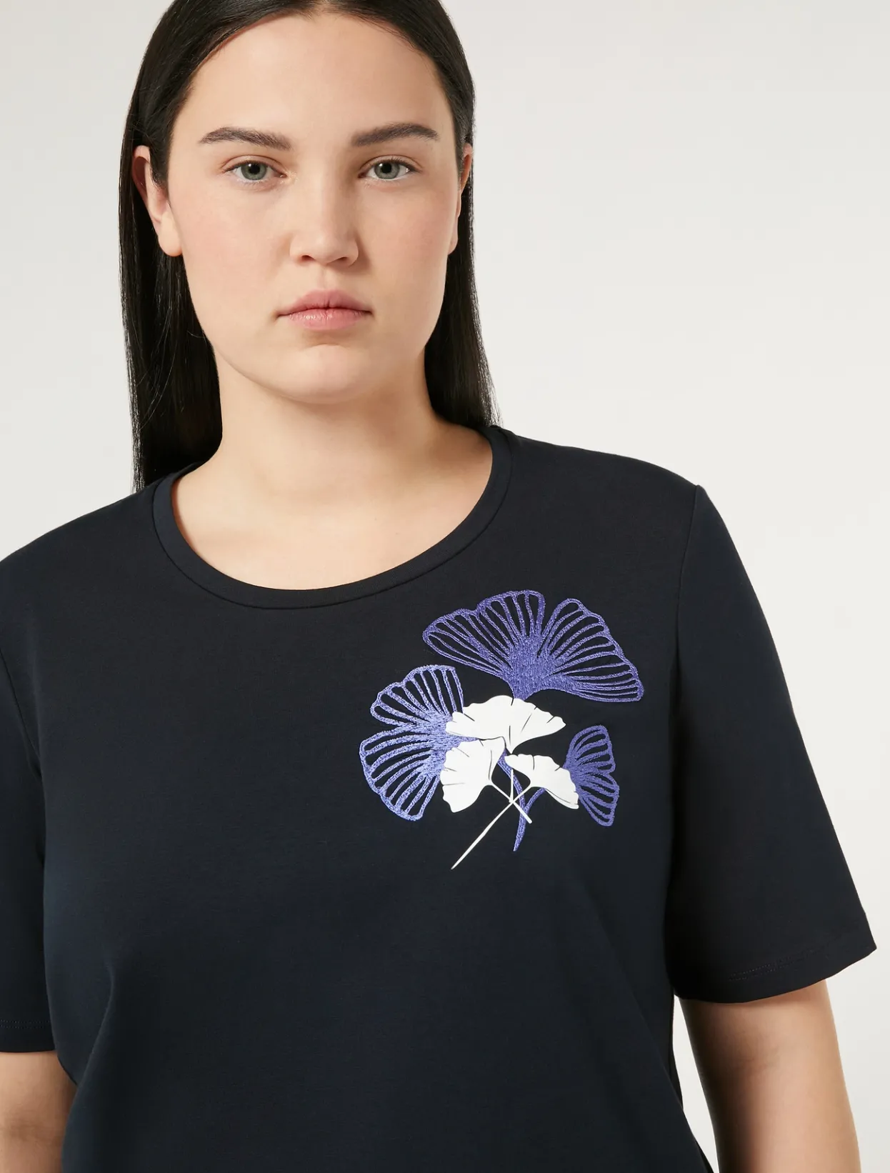 Tops & T-Shirts | Tops & T-Shirts | Marina Rinaldi Stretch cotton jersey T-shirt ULTRAMARINE