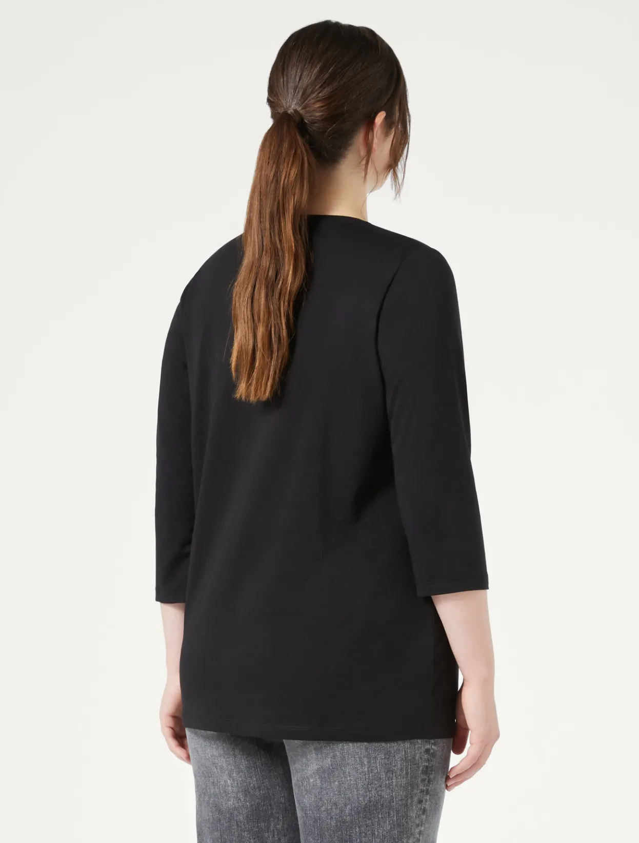 Tops & T-Shirts | Tops & T-Shirts | Marina Rinaldi Stretch cotton jersey T-shirt BLACK