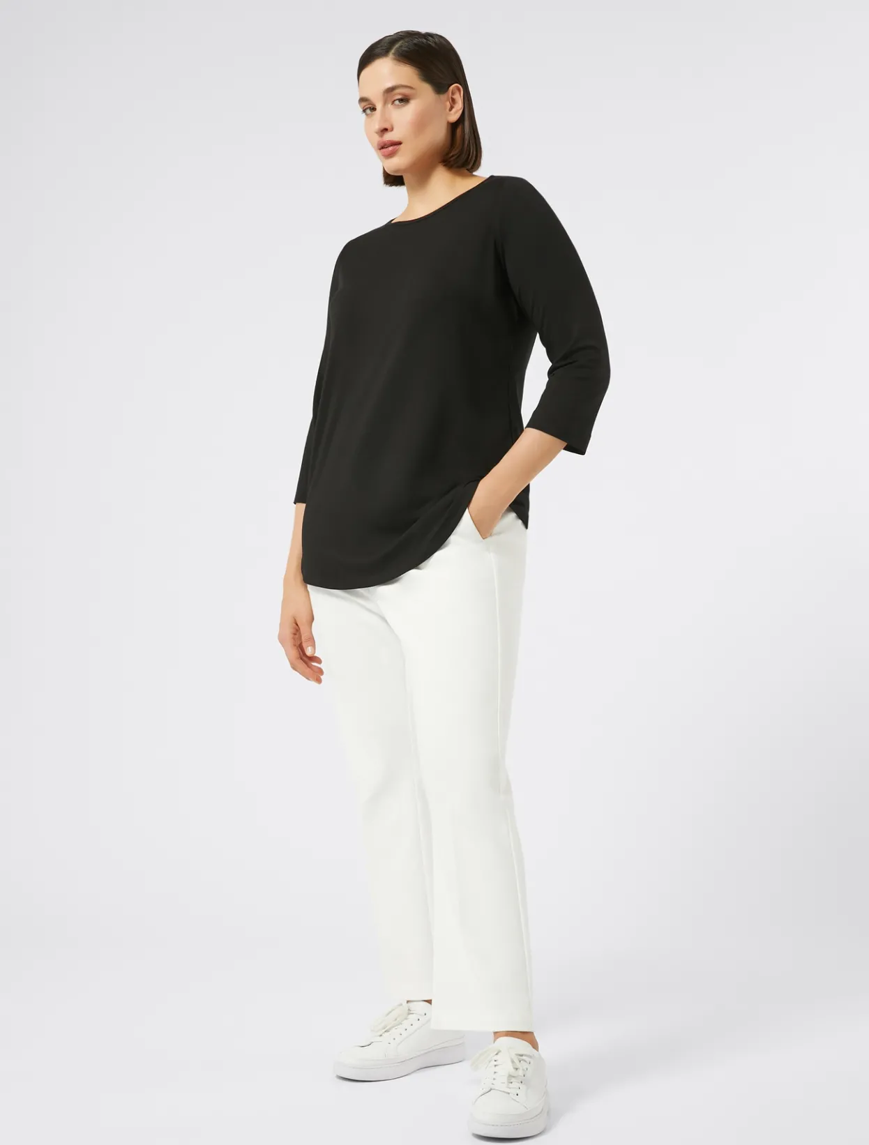 Trousers & Jeans | Trousers & Jeans | Marina Rinaldi Stretch cotton-blend trousers IVORY