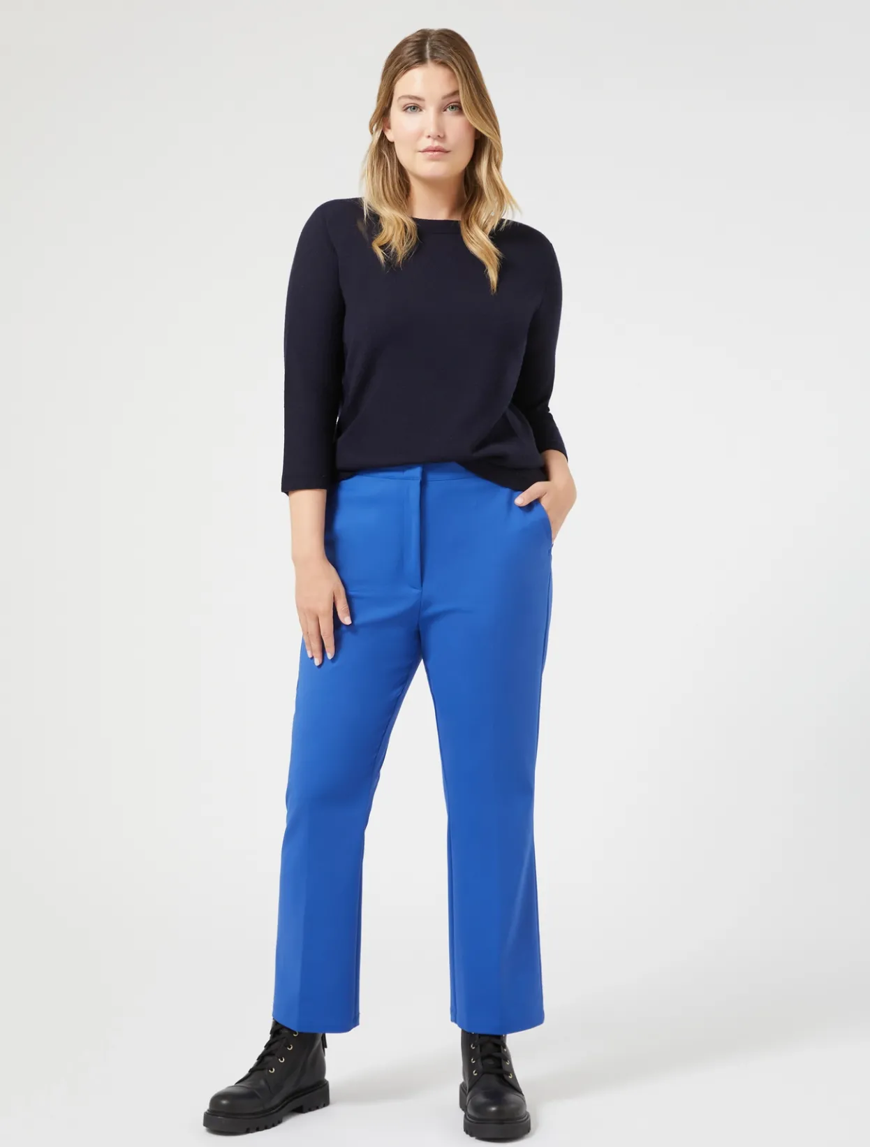 Trousers & Jeans | Trousers & Jeans | Marina Rinaldi Stretch cotton-blend trousers CHINABLUE