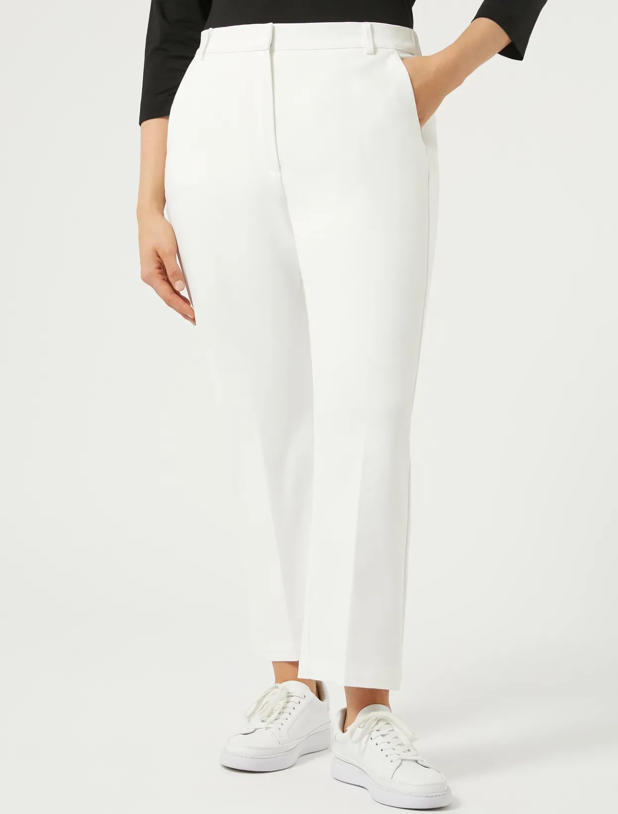 Trousers & Jeans | Trousers & Jeans | Marina Rinaldi Stretch cotton-blend trousers IVORY