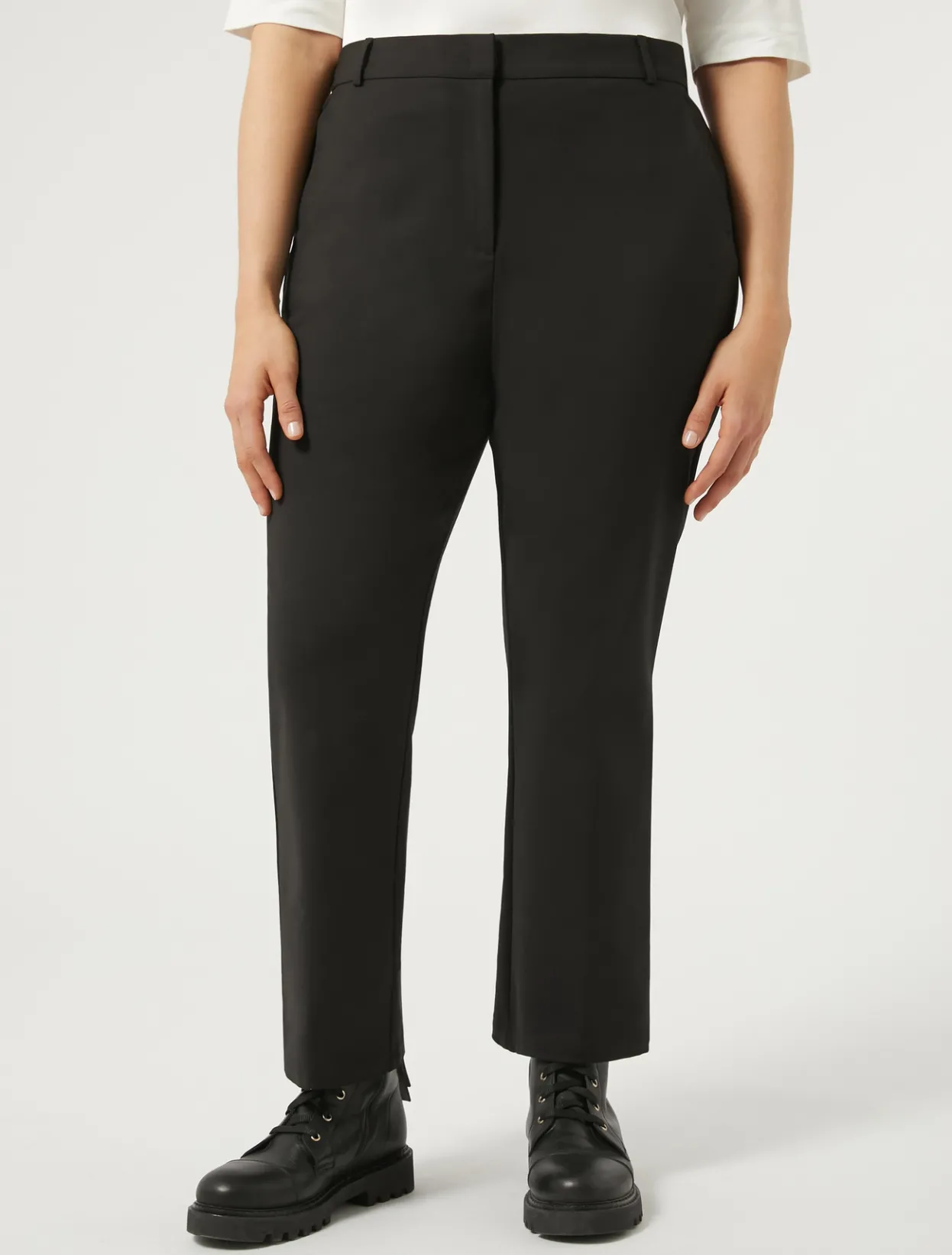 Trousers & Jeans | Trousers & Jeans | Marina Rinaldi Stretch cotton-blend trousers BLACK