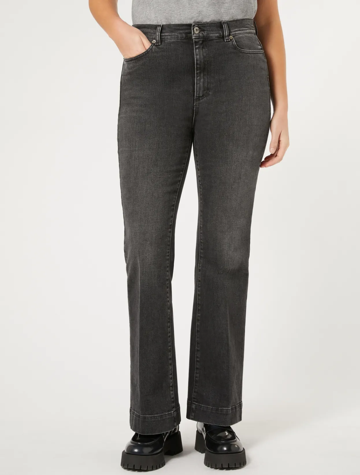 Trousers & Jeans | Trousers & Jeans | Marina Rinaldi Stretch denim flared jeans BLACK