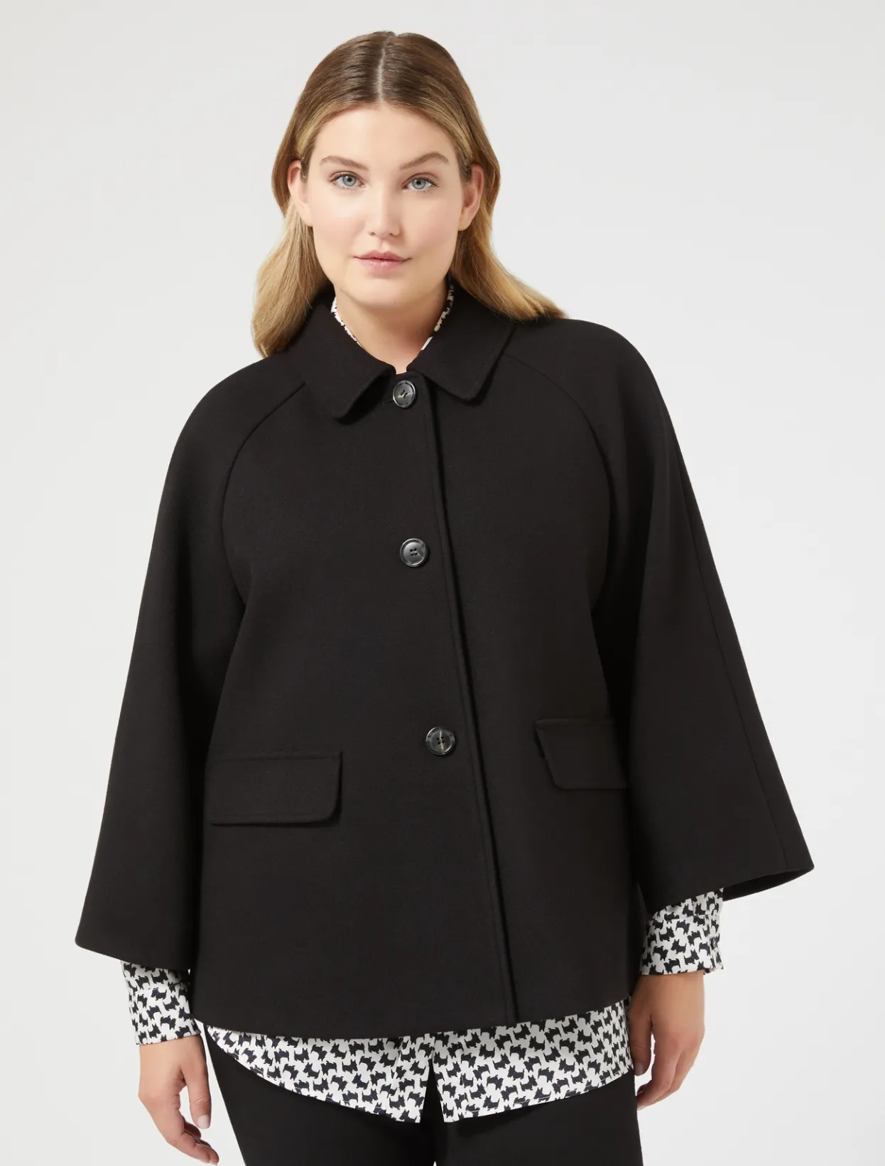 Coats | Coats | Marina Rinaldi Stretch jersey coat BLACK