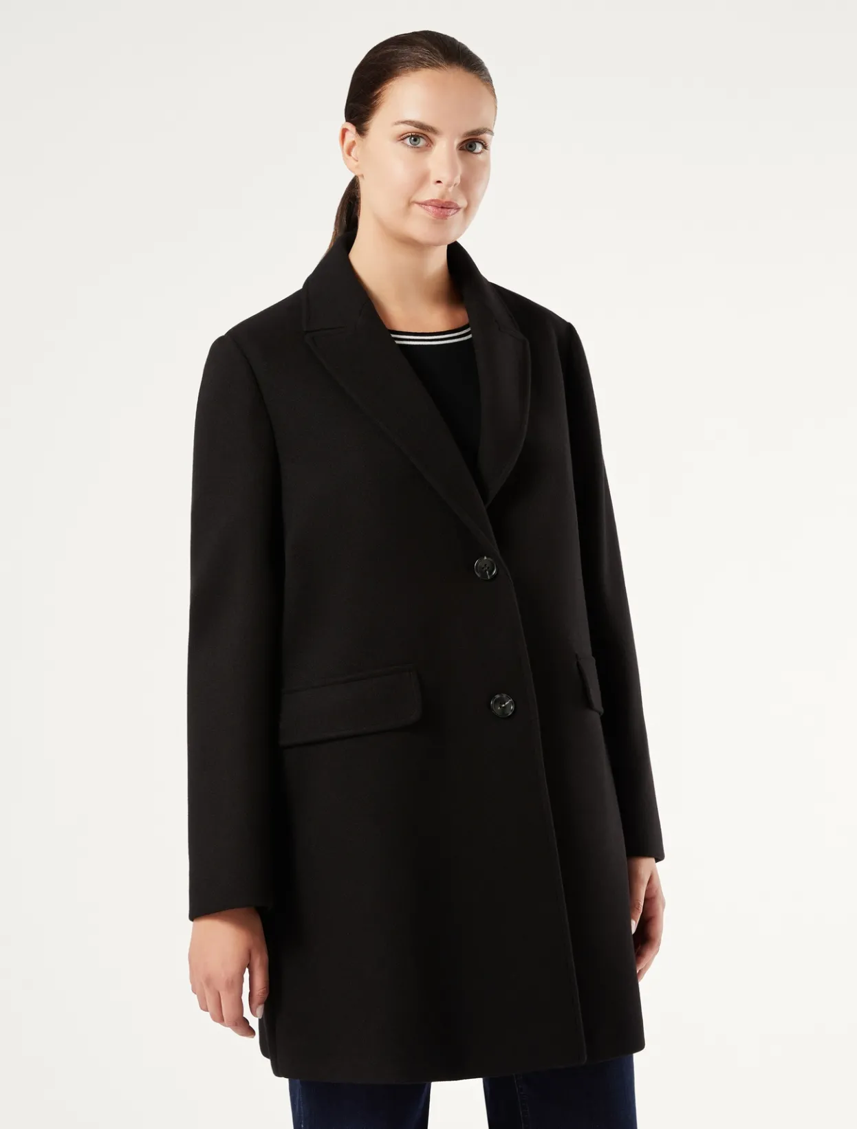 Coats | Coats | Marina Rinaldi Stretch jersey coat BLACK