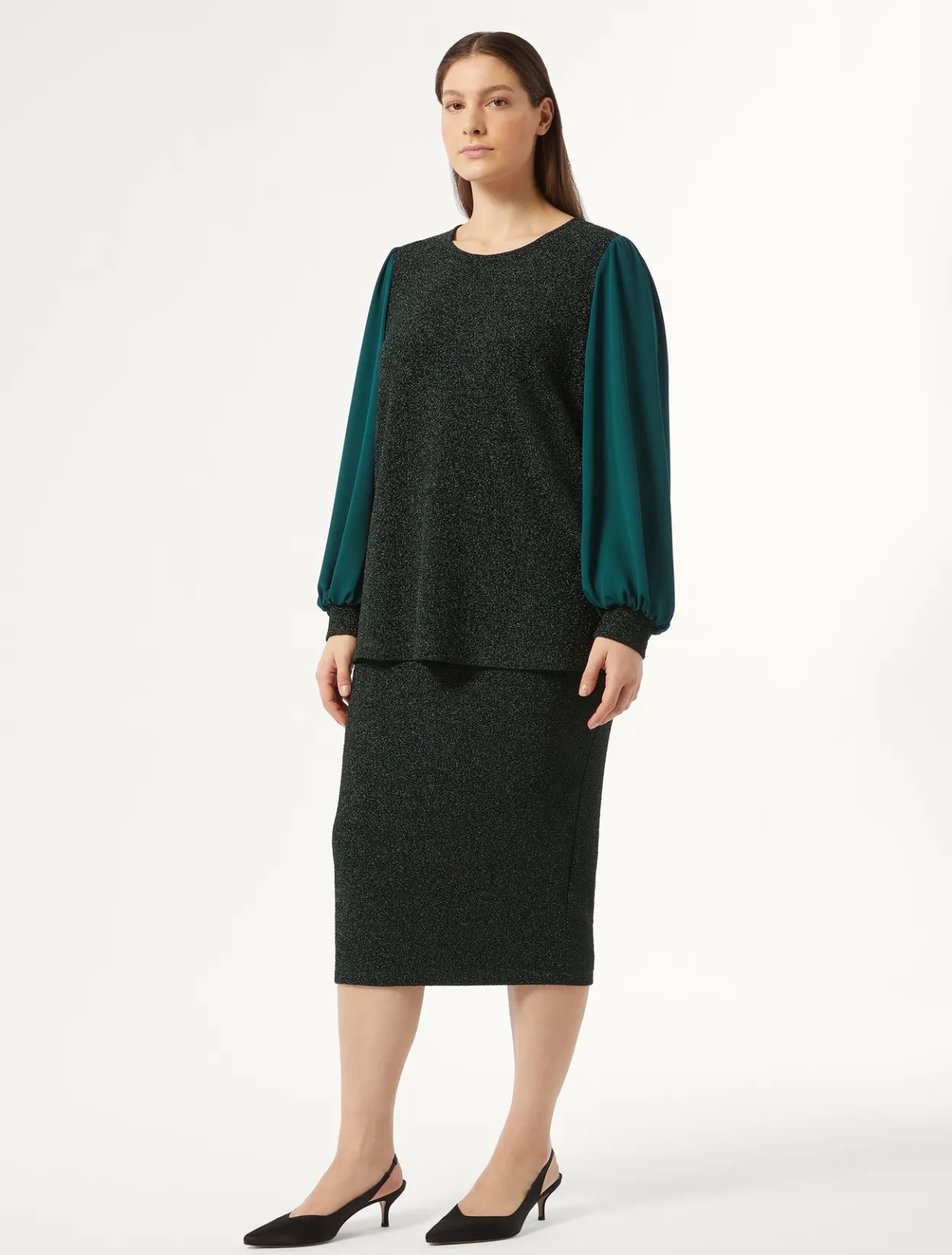 Skirts | Skirts | Marina Rinaldi Stretch jersey skirt DARKGREEN