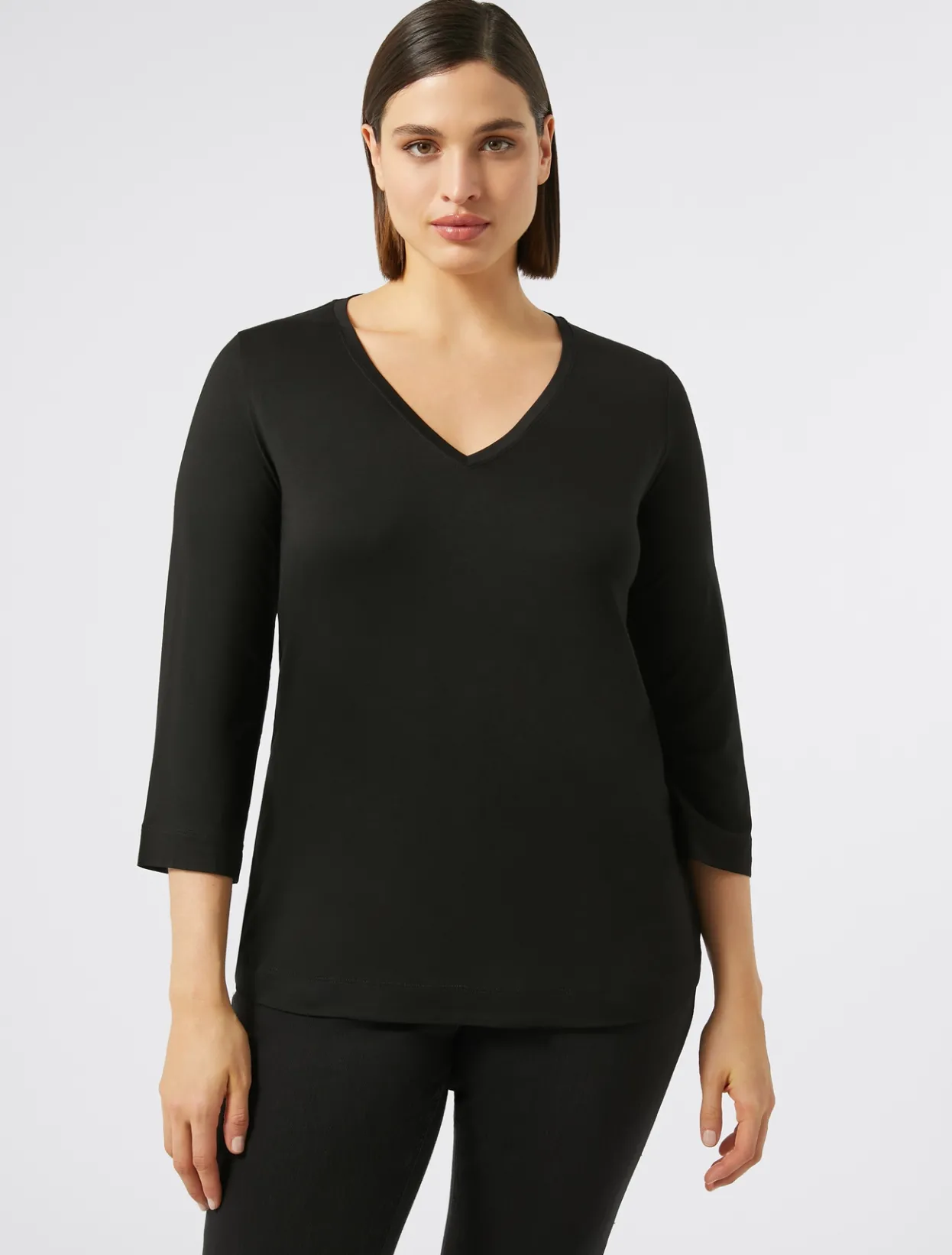 Tops & T-Shirts | Tops & T-Shirts | Marina Rinaldi Stretch jersey T-shirt BLACK