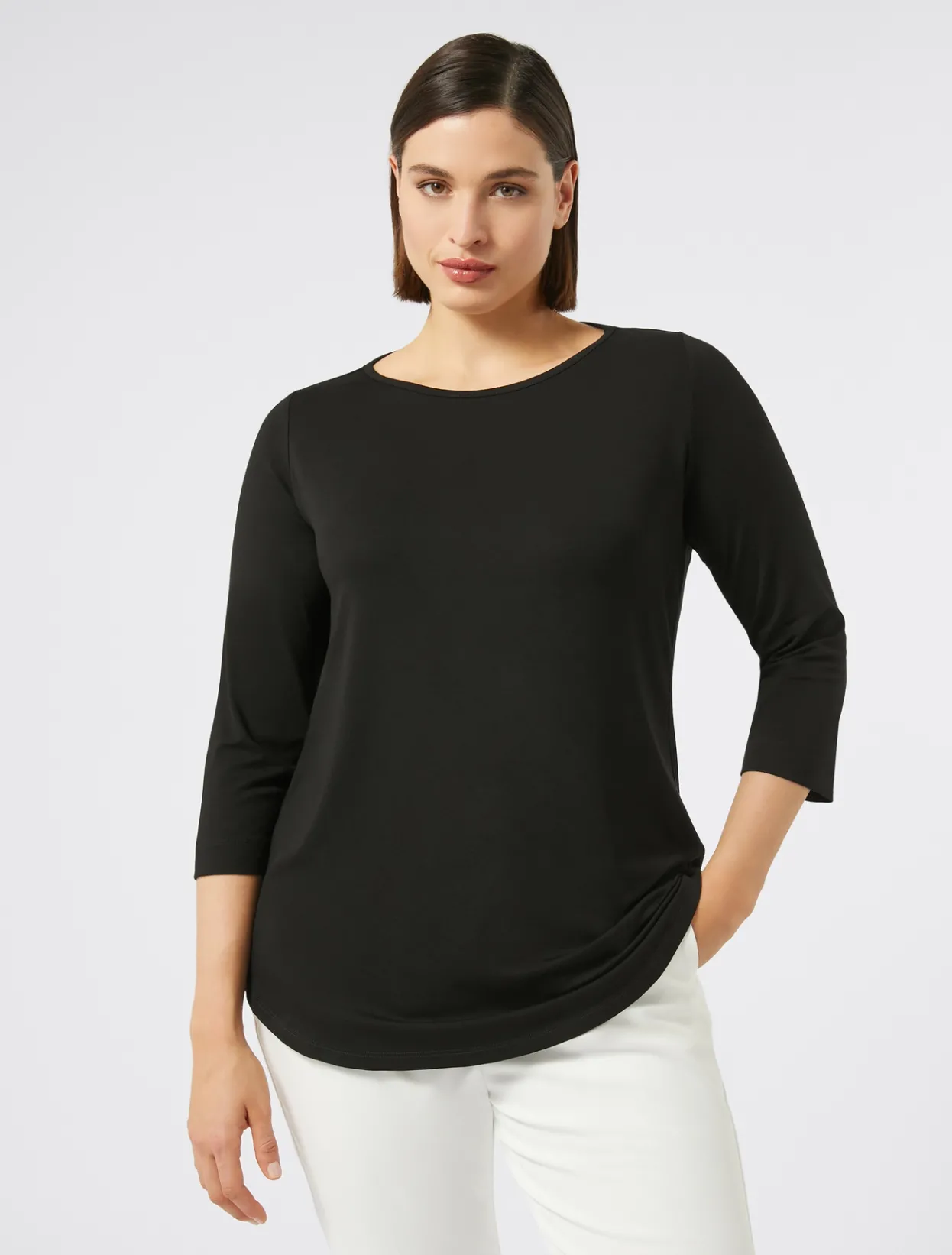 Tops & T-Shirts | Tops & T-Shirts | Marina Rinaldi Stretch jersey T-shirt BLACK