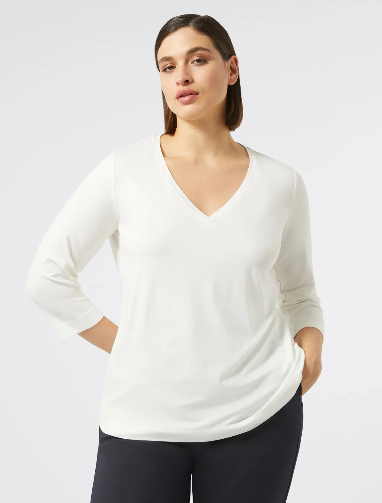 Tops & T-Shirts | Tops & T-Shirts | Marina Rinaldi Stretch jersey T-shirt IVORY