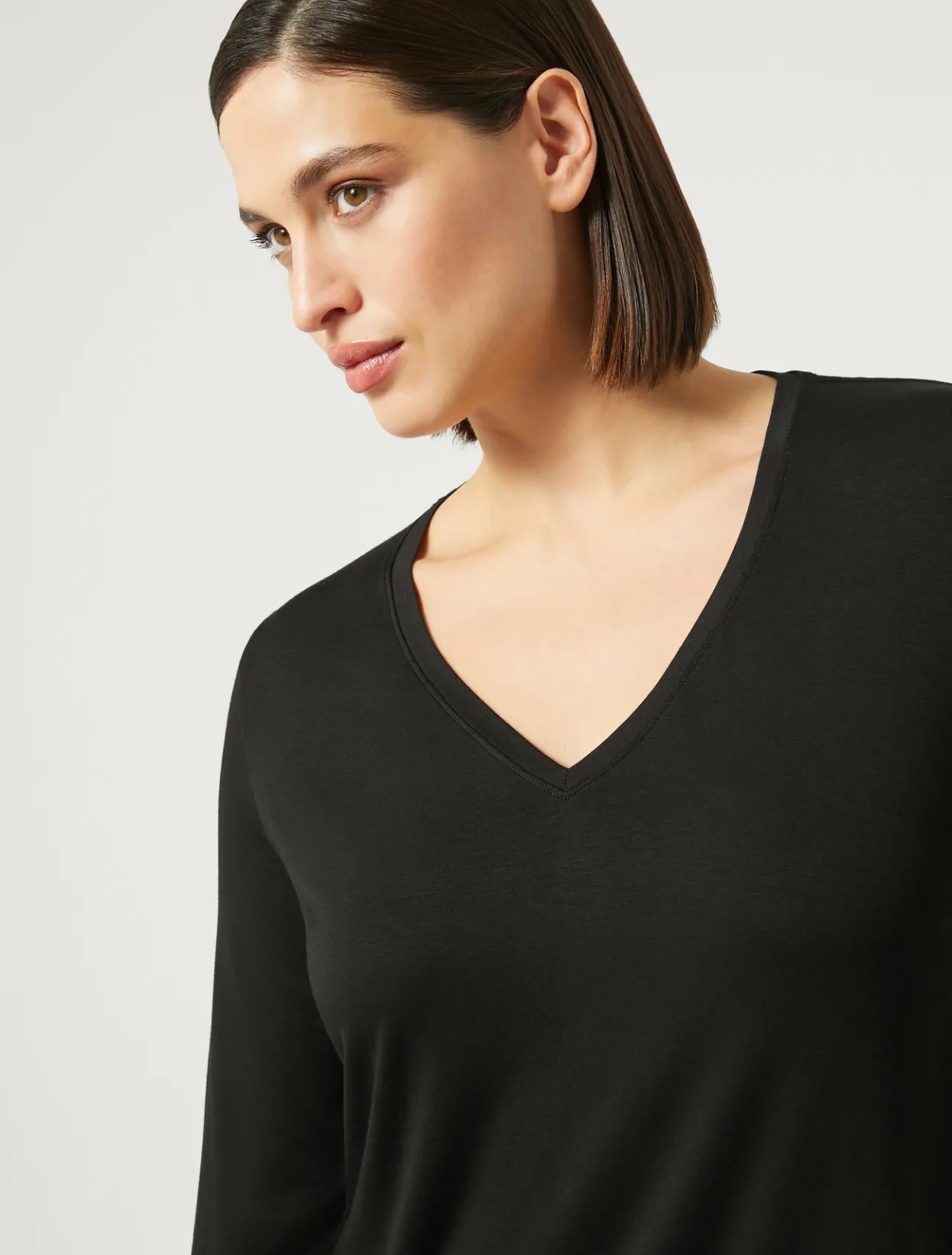 Tops & T-Shirts | Tops & T-Shirts | Marina Rinaldi Stretch jersey T-shirt BLACK