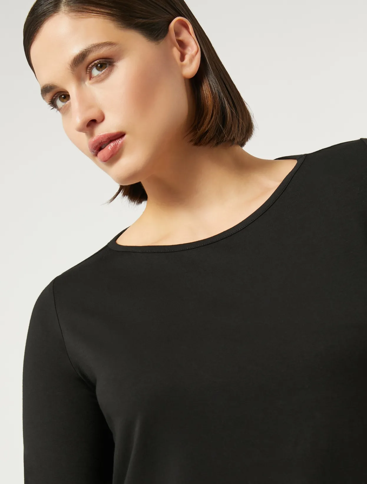 Tops & T-Shirts | Tops & T-Shirts | Marina Rinaldi Stretch jersey T-shirt BLACK