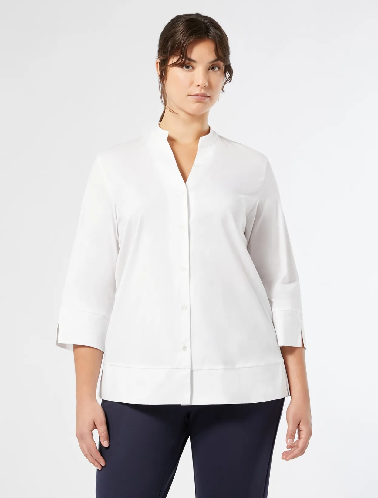 Blouses & Shirts | Blouses & Shirts | Marina Rinaldi Stretch poplin shirt OPTICALWHITE