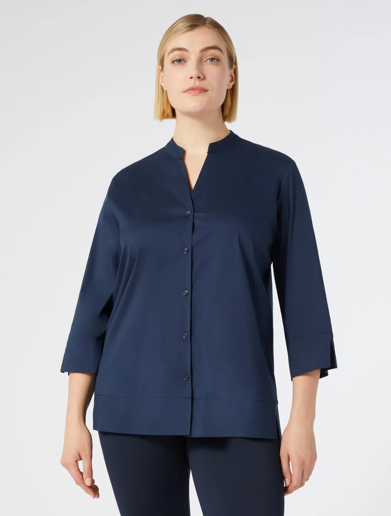 Blouses & Shirts | Blouses & Shirts | Marina Rinaldi Stretch poplin shirt MIDNIGHTBLUE