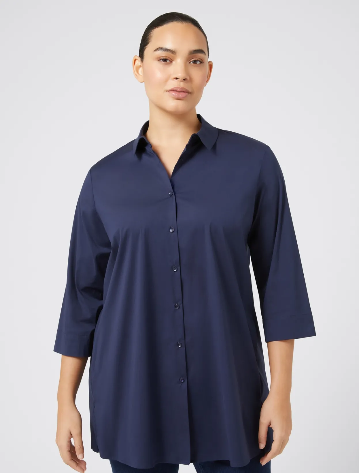 Blouses & Shirts | Blouses & Shirts | Marina Rinaldi Stretch poplin shirt CORNFLOWERBLUE