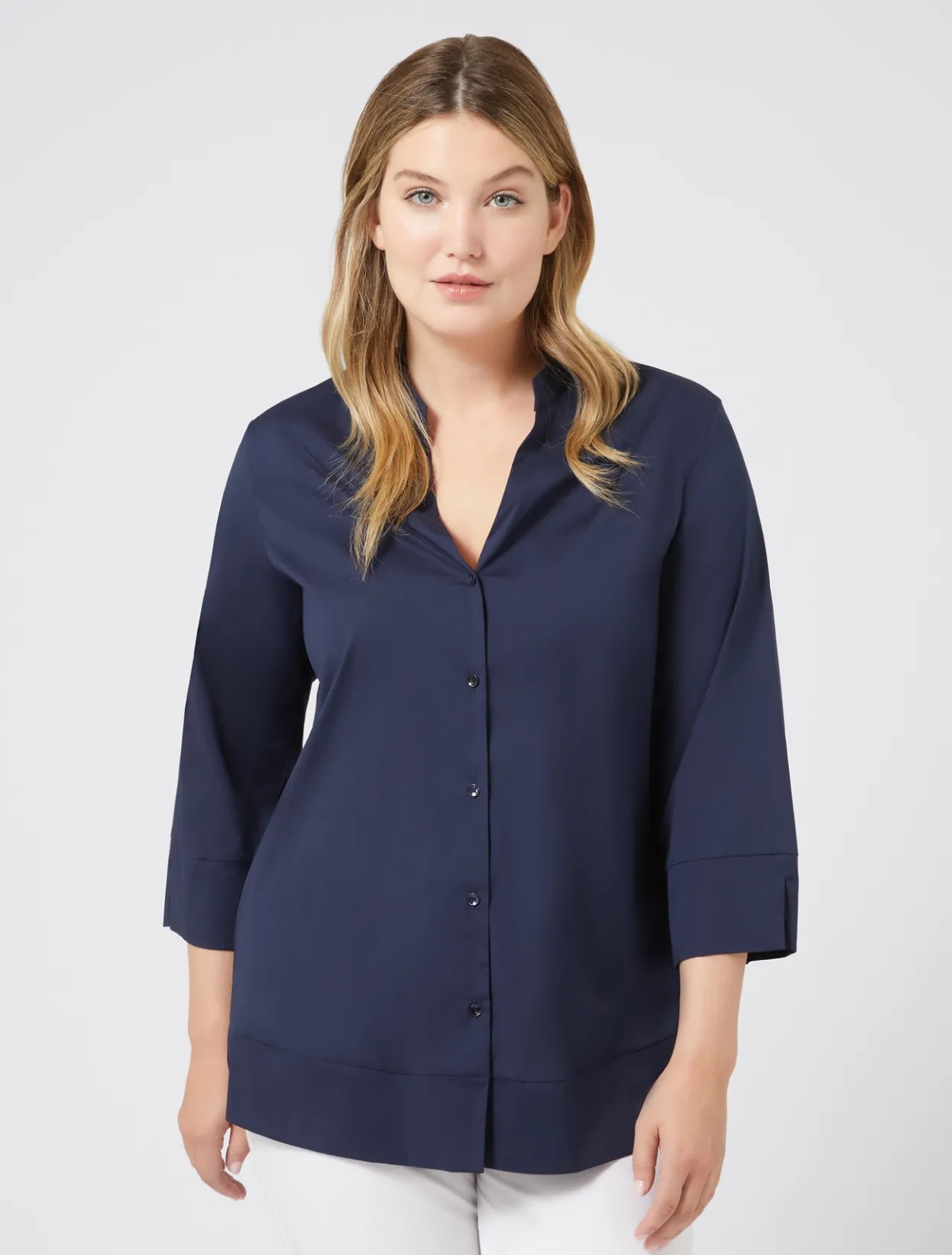 Blouses & Shirts | Blouses & Shirts | Marina Rinaldi Stretch poplin shirt CORNFLOWERBLUE