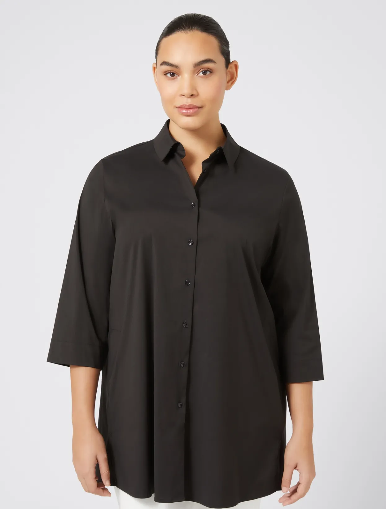 Blouses & Shirts | Blouses & Shirts | Marina Rinaldi Stretch poplin shirt BLACK