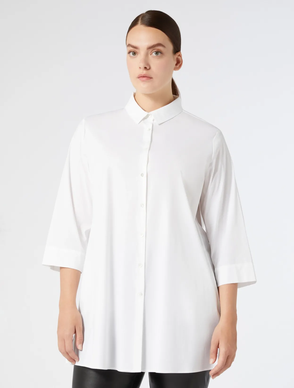 Blouses & Shirts | Blouses & Shirts | Marina Rinaldi Stretch poplin shirt OPTICALWHITE