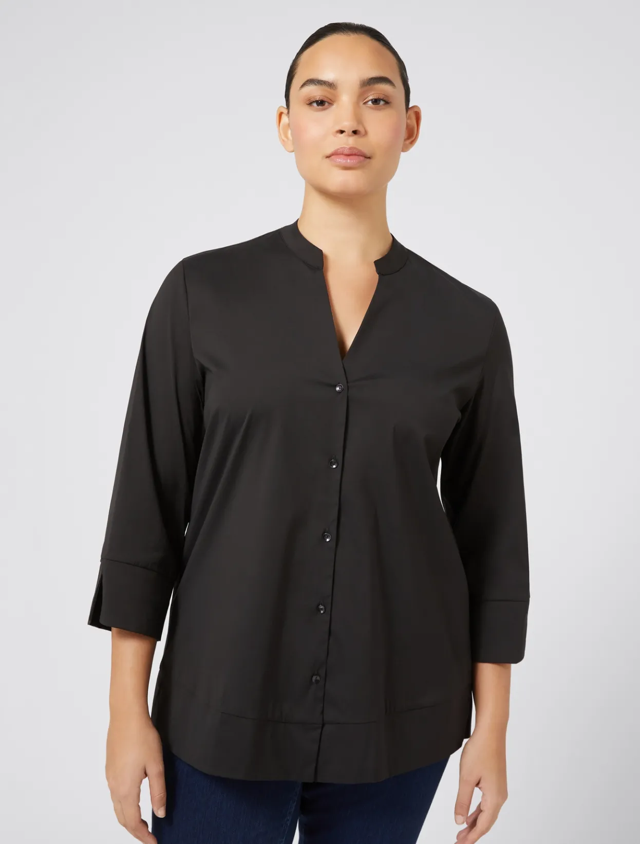 Blouses & Shirts | Blouses & Shirts | Marina Rinaldi Stretch poplin shirt BLACK