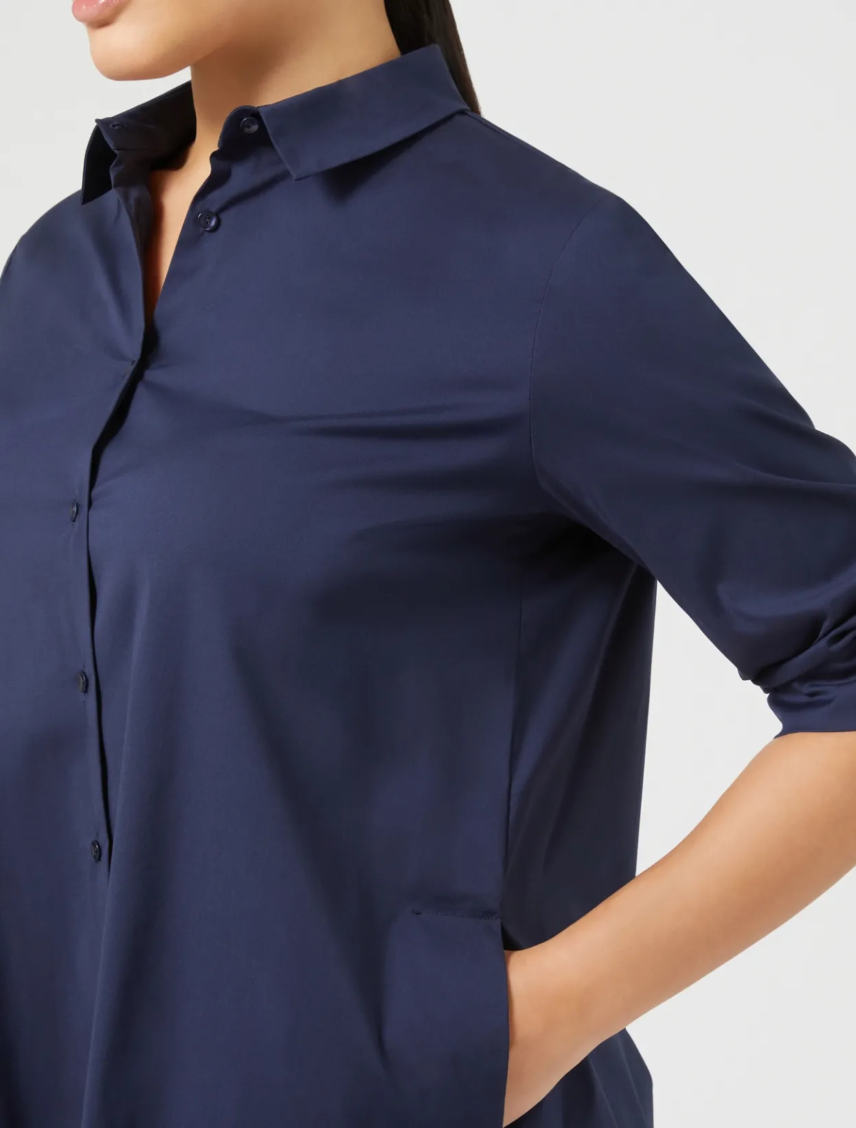 Blouses & Shirts | Blouses & Shirts | Marina Rinaldi Stretch poplin shirt CORNFLOWERBLUE