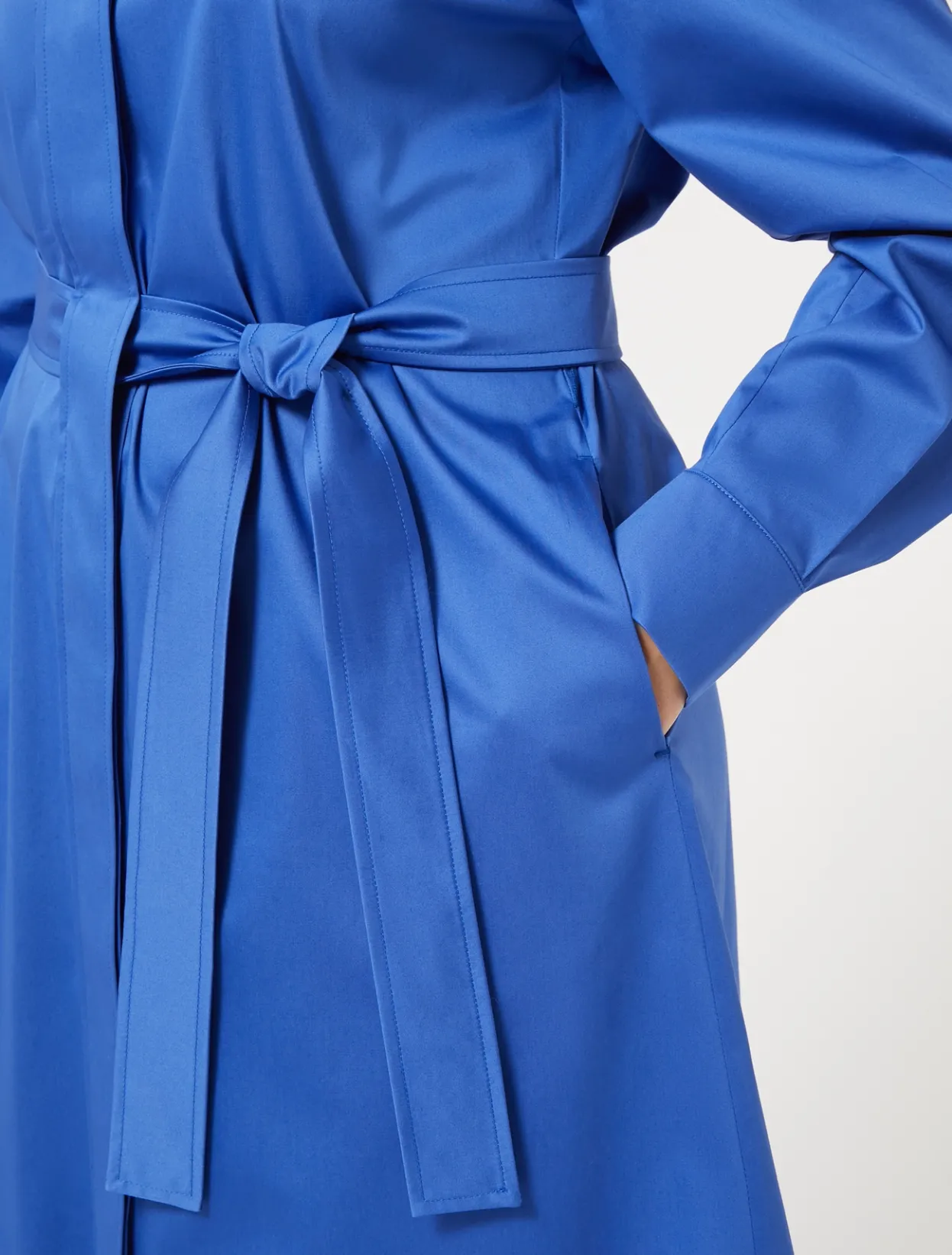 Dresses | Dresses | Marina Rinaldi Stretch satin shirt dress CHINABLUE