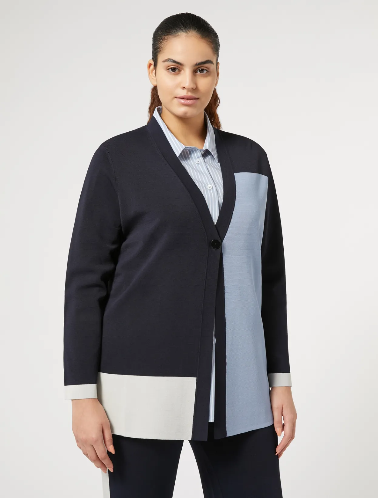 Knitwear | Knitwear | Marina Rinaldi Stretch viscose cardigan MIDNIGHTBLUE