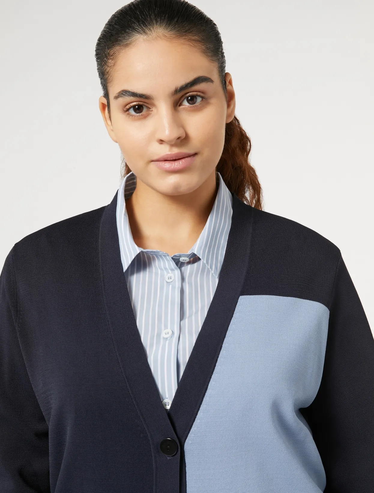 Knitwear | Knitwear | Marina Rinaldi Stretch viscose cardigan MIDNIGHTBLUE