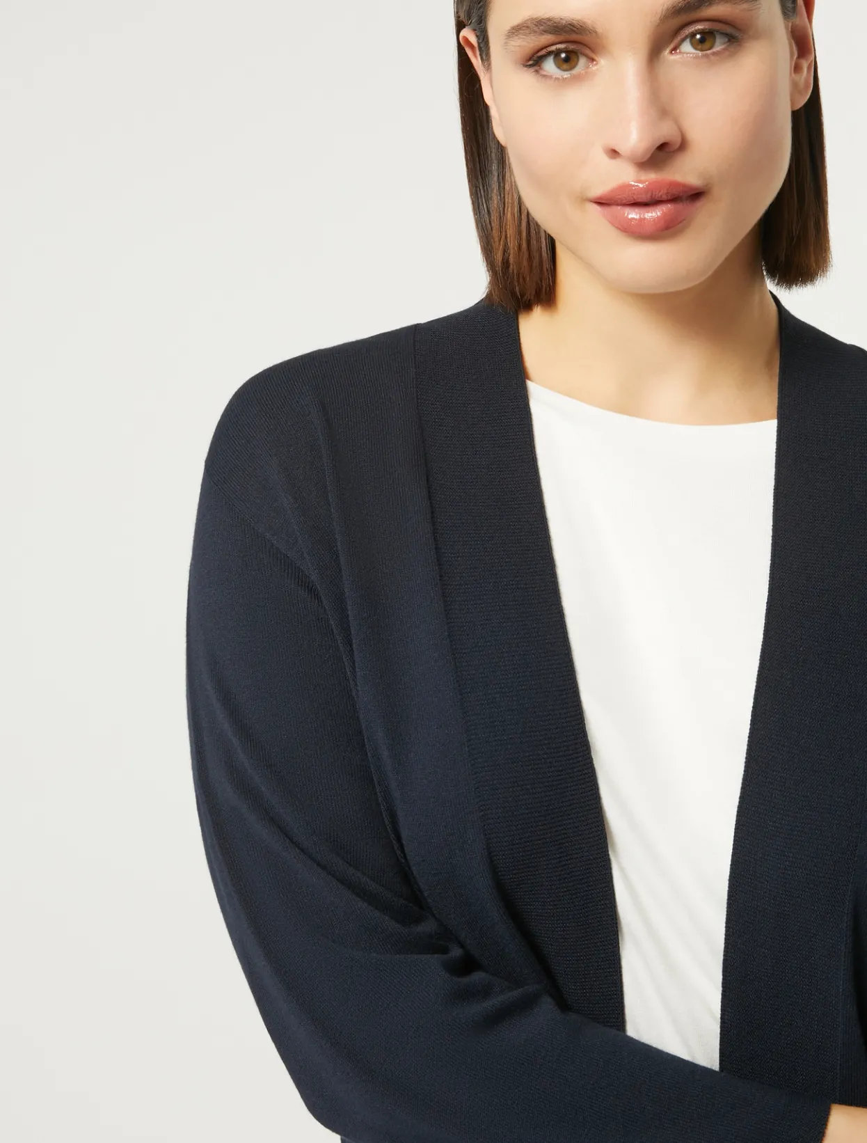 Knitwear | Knitwear | Marina Rinaldi Stretch viscose crepe cardigan ULTRAMARINE