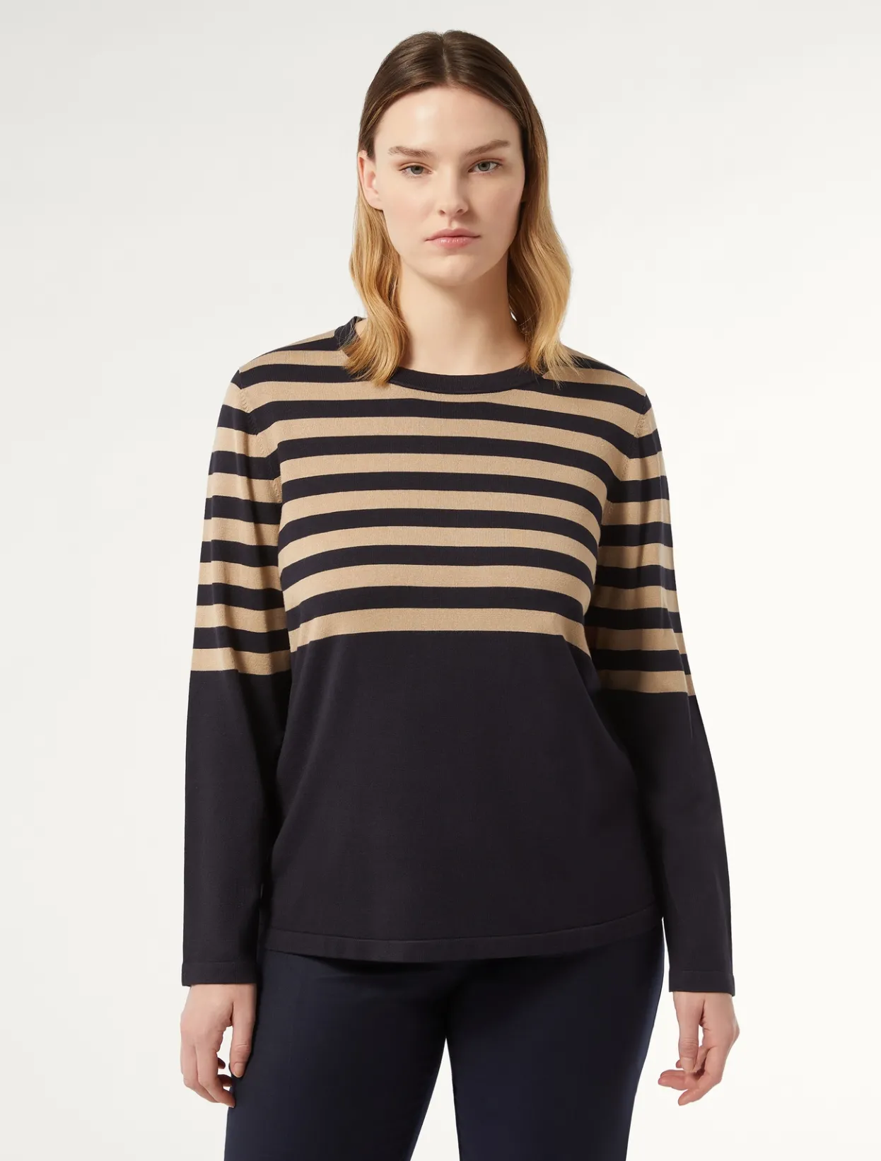 Knitwear | Knitwear | Marina Rinaldi Stretch viscose jumper MIDNIGHTBLUE