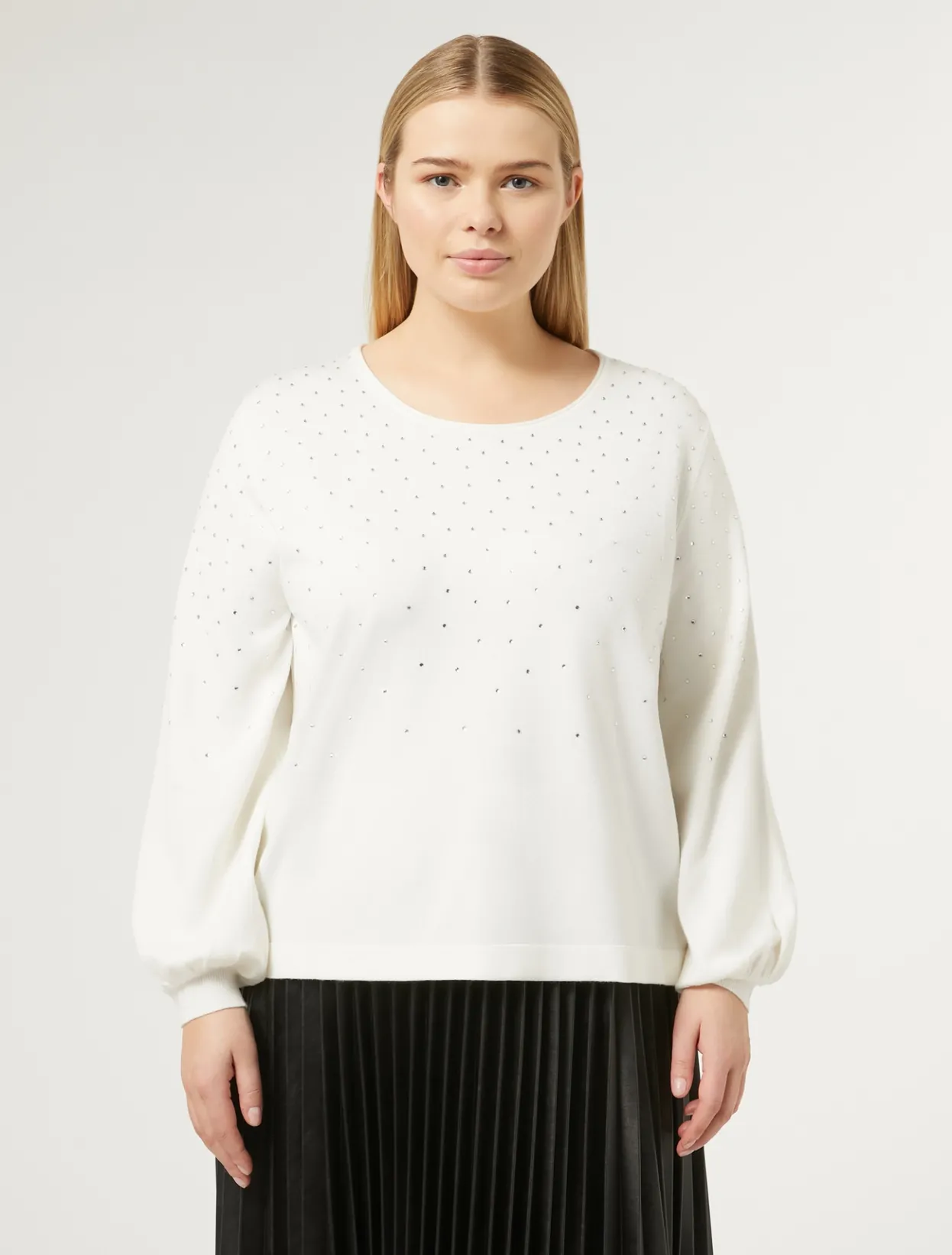 Knitwear | Knitwear | Marina Rinaldi Stretch viscose jumper WHITE