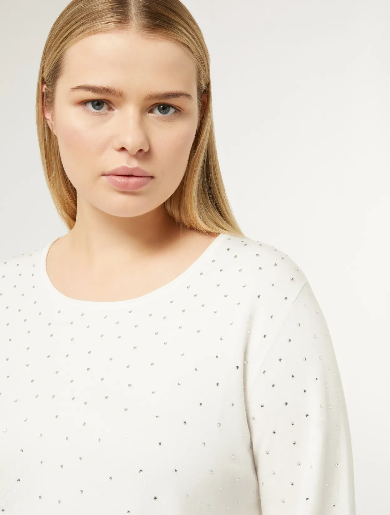 Knitwear | Knitwear | Marina Rinaldi Stretch viscose jumper WHITE