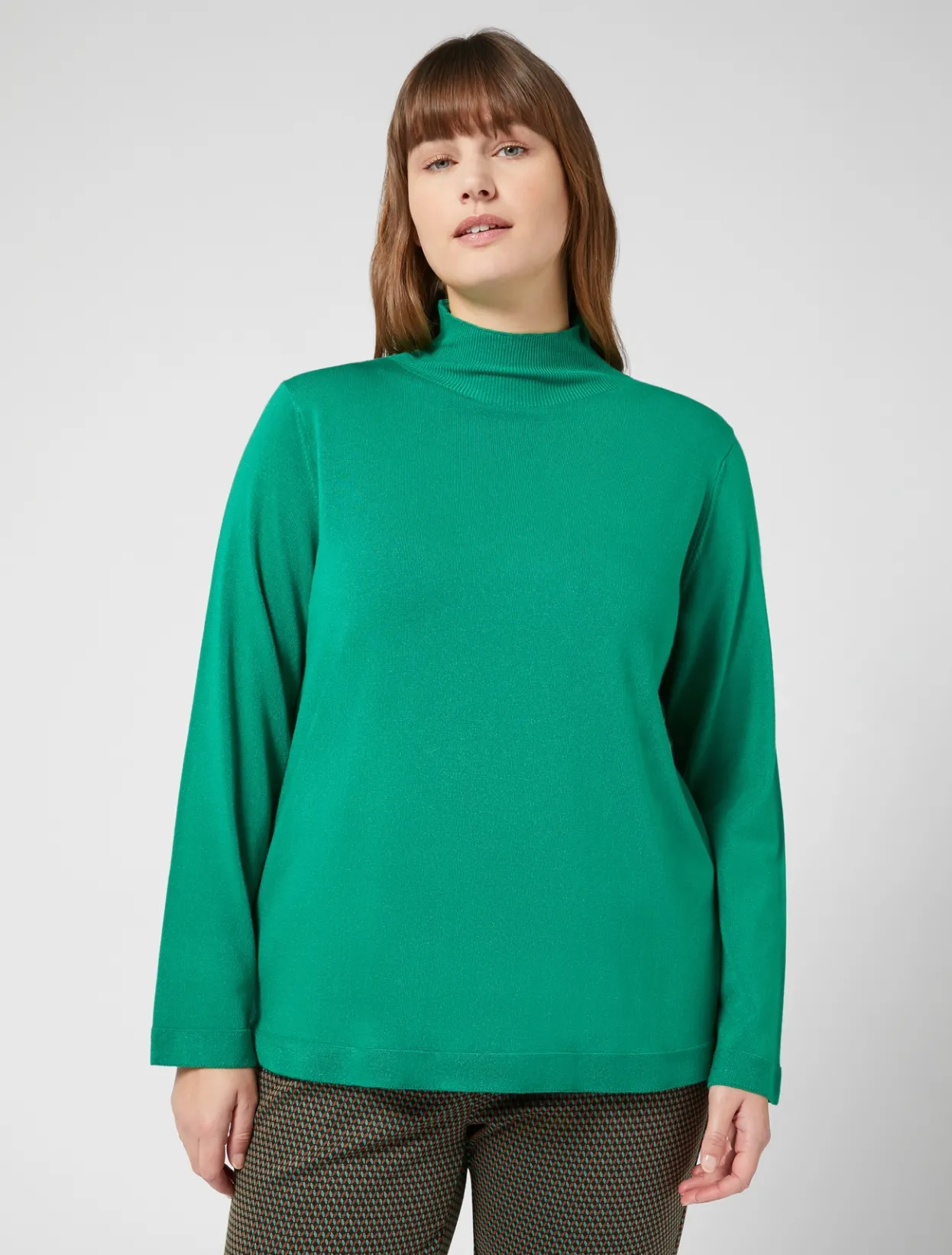 Knitwear | Knitwear | Marina Rinaldi Stretch viscose sweater EMERALD