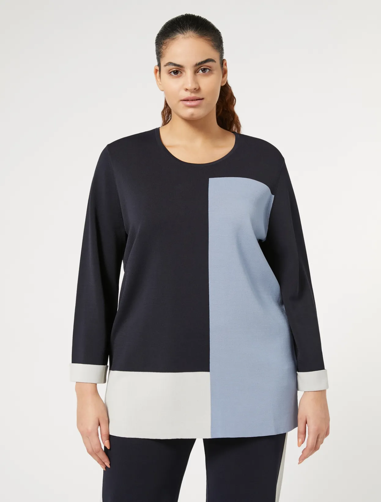 Knitwear | Knitwear | Marina Rinaldi Stretch viscose sweater MIDNIGHTBLUE