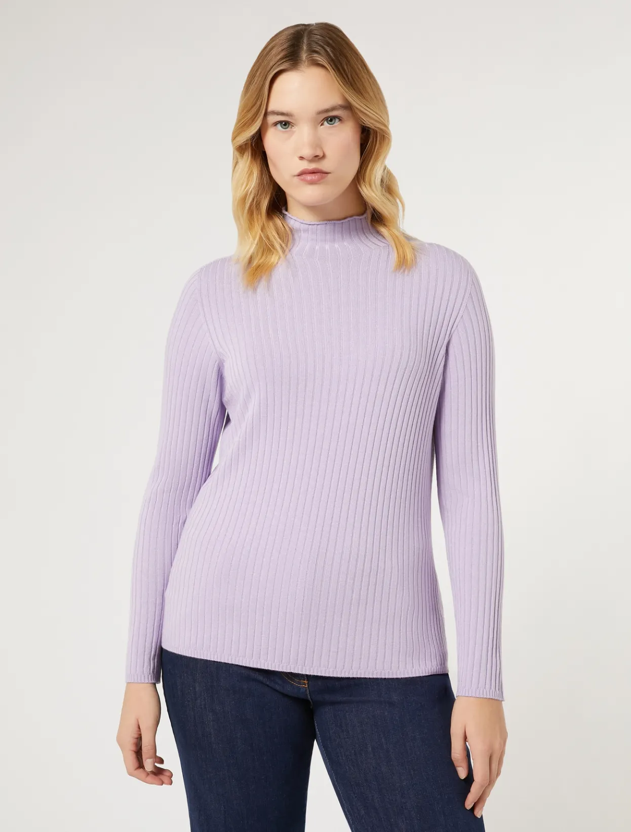 Knitwear | Knitwear | Marina Rinaldi Stretch viscose sweater LILAC