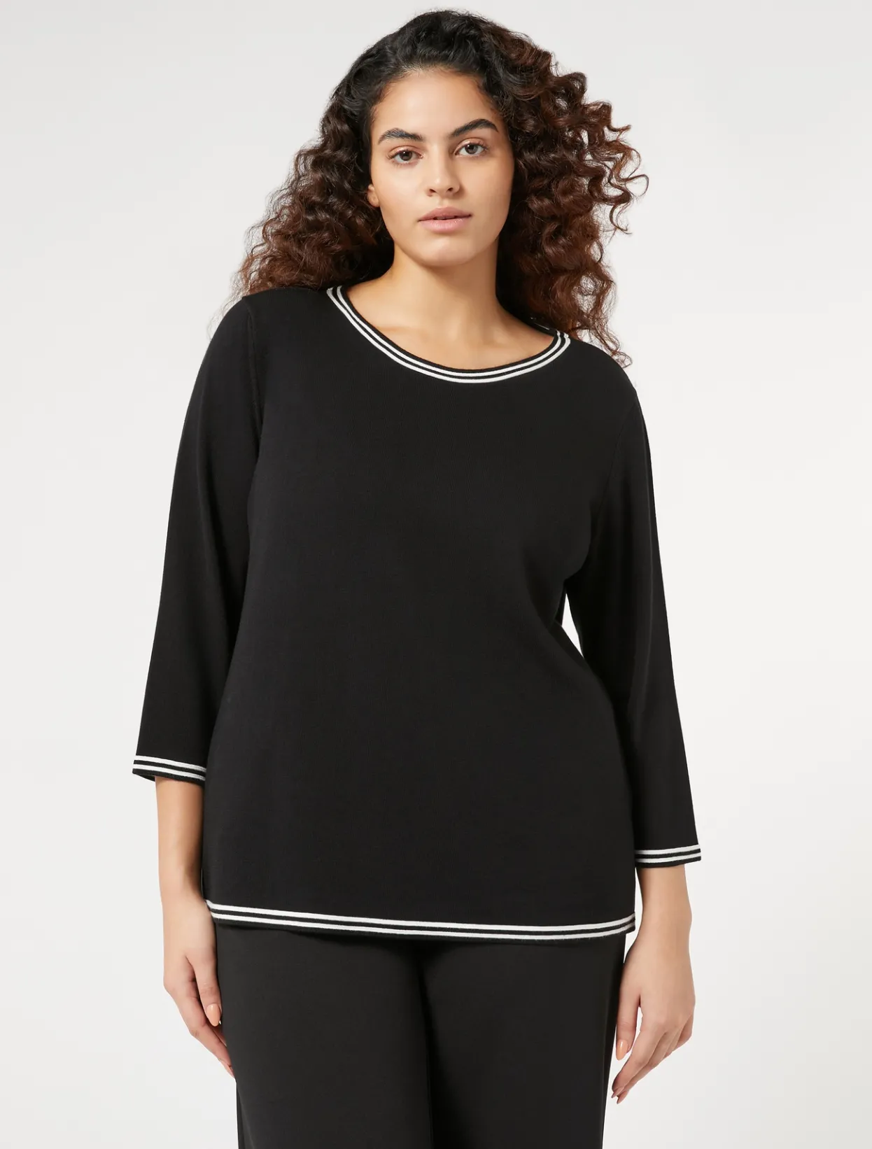 Knitwear | Knitwear | Marina Rinaldi Stretch viscose sweater BLACK