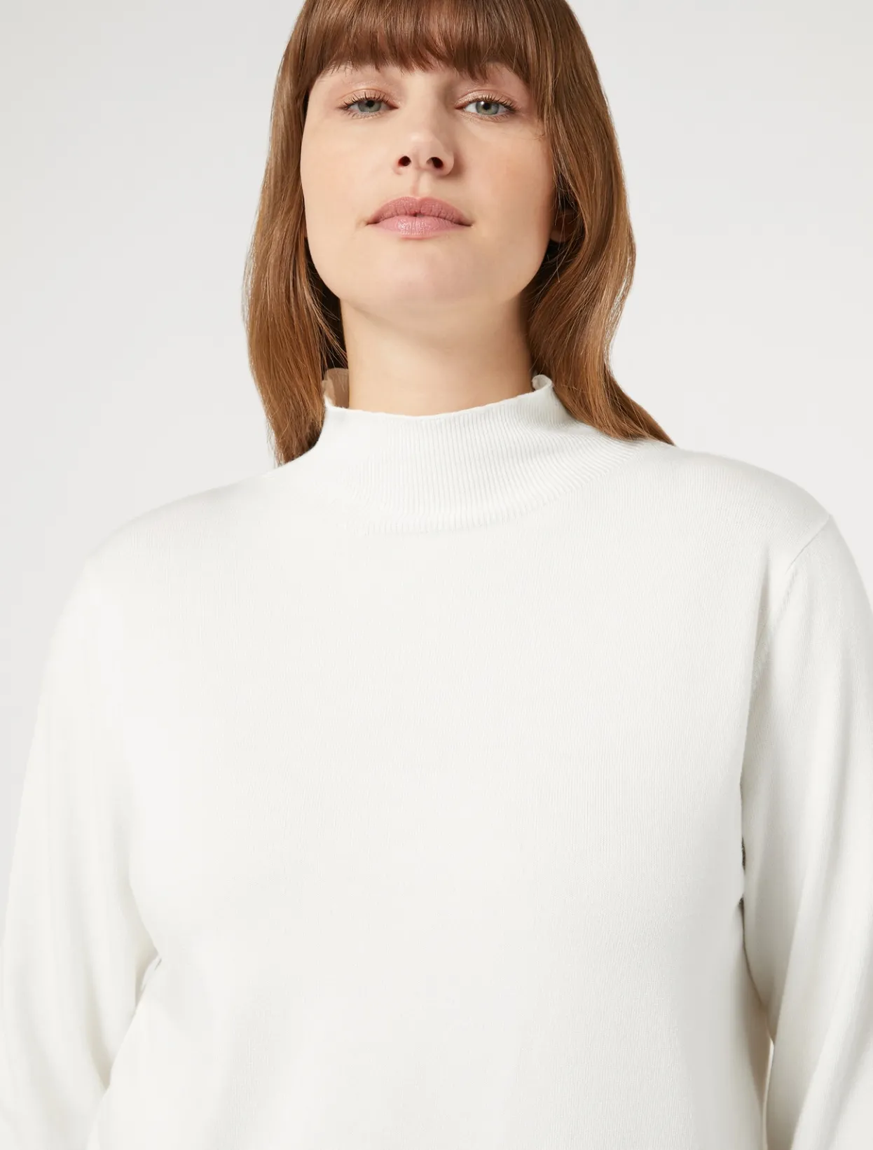 Knitwear | Knitwear | Marina Rinaldi Stretch viscose sweater WHITE