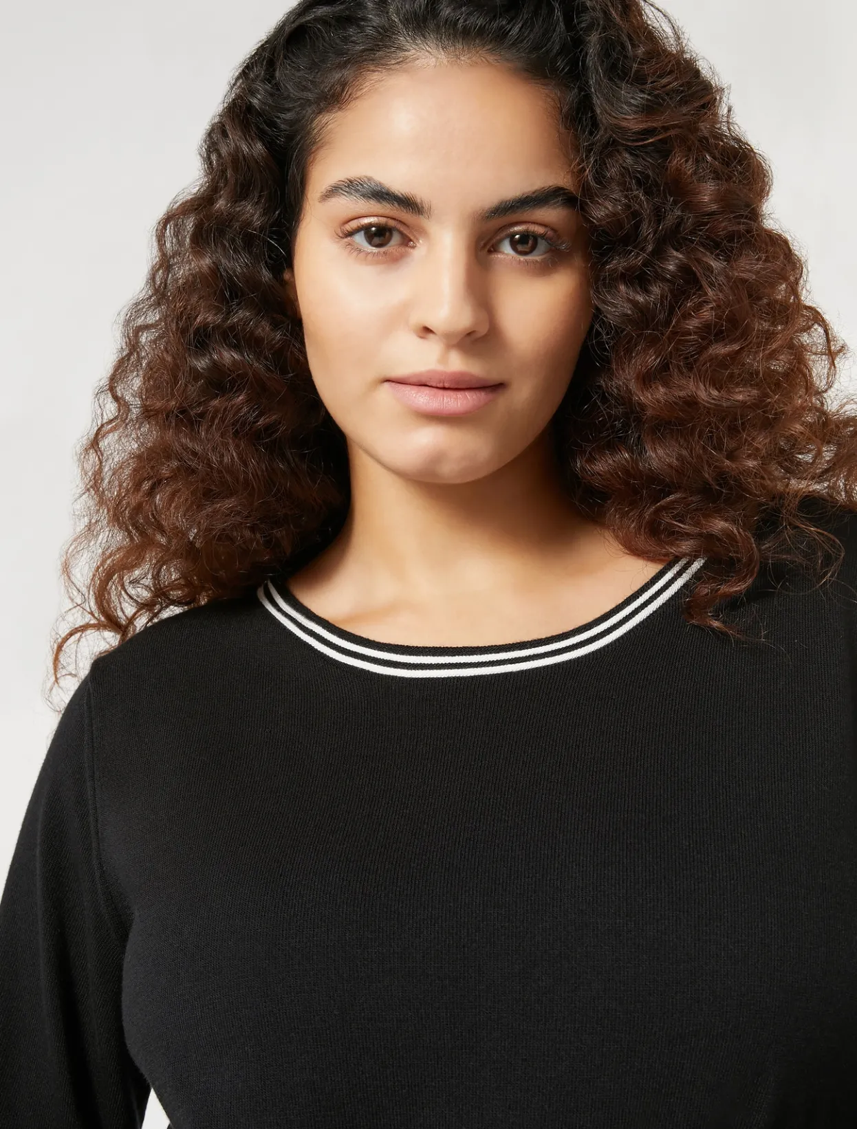 Knitwear | Knitwear | Marina Rinaldi Stretch viscose sweater BLACK