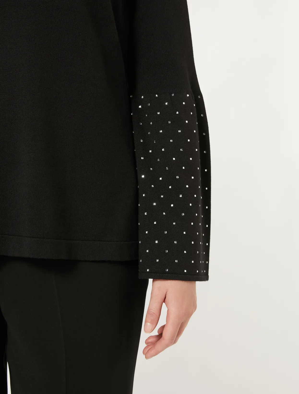 Knitwear | Knitwear | Marina Rinaldi Stretch viscose sweater BLACK