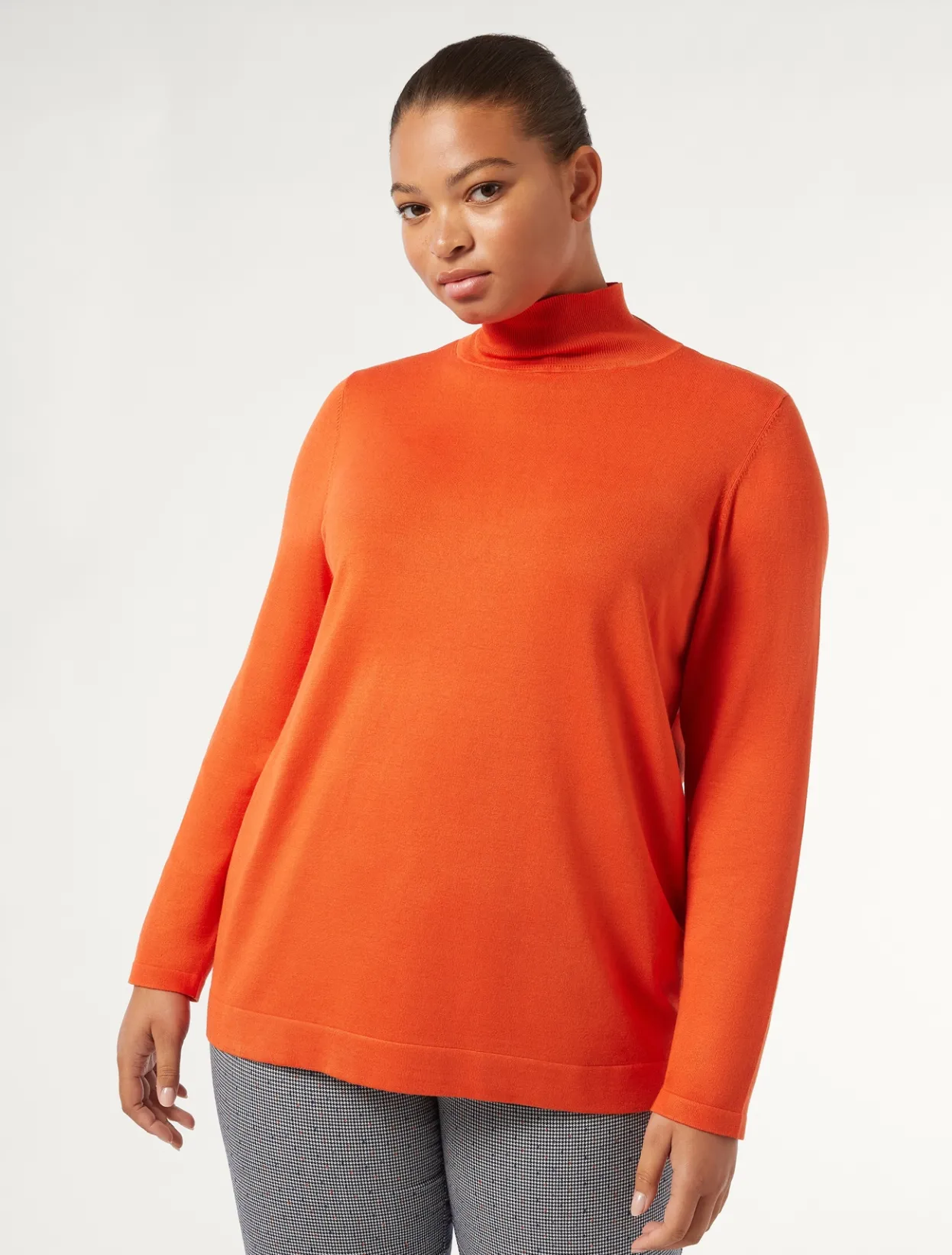 Knitwear | Knitwear | Marina Rinaldi Stretch viscose turtleneck RUST