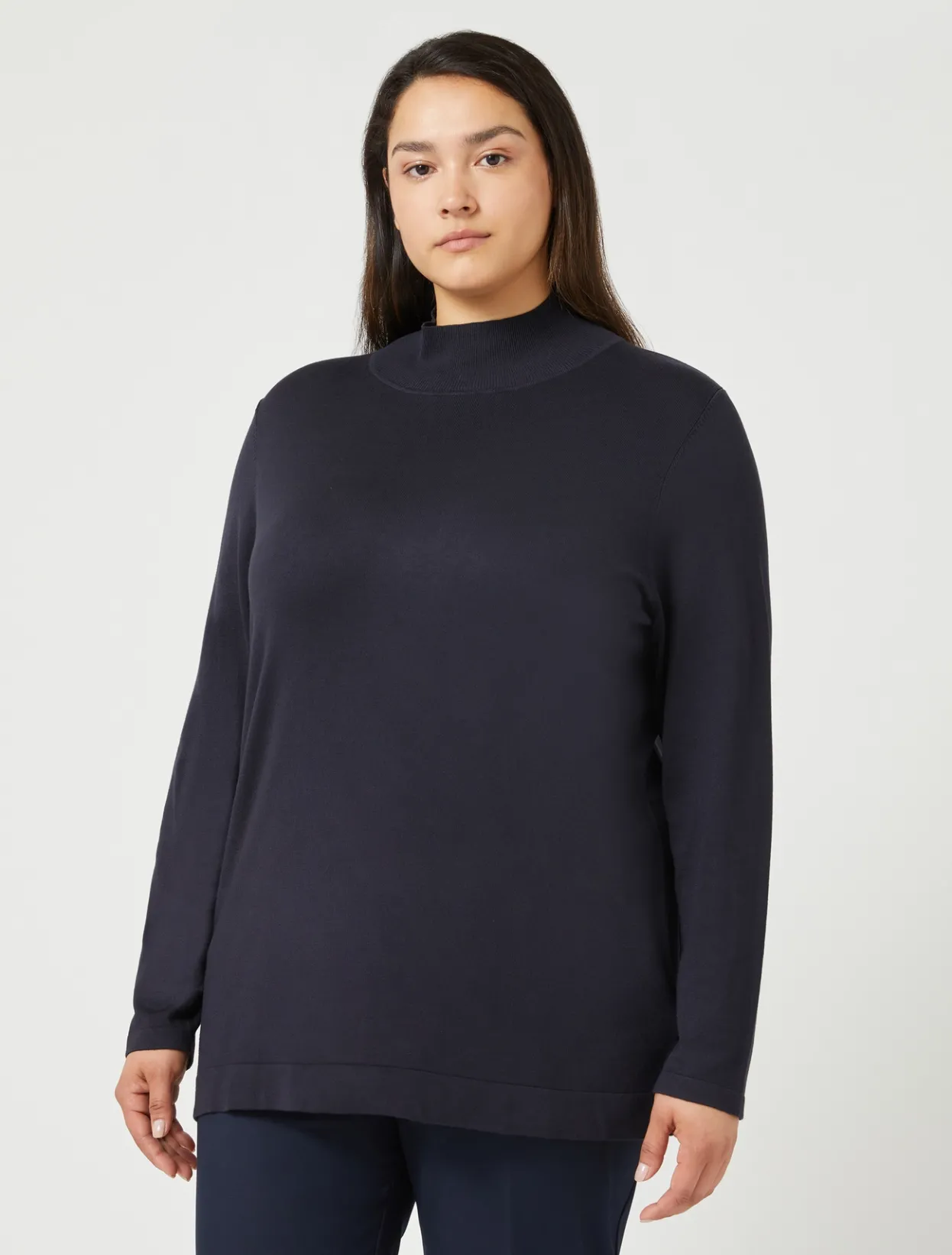 Knitwear | Knitwear | Marina Rinaldi Stretch viscose turtleneck MIDNIGHTBLUE